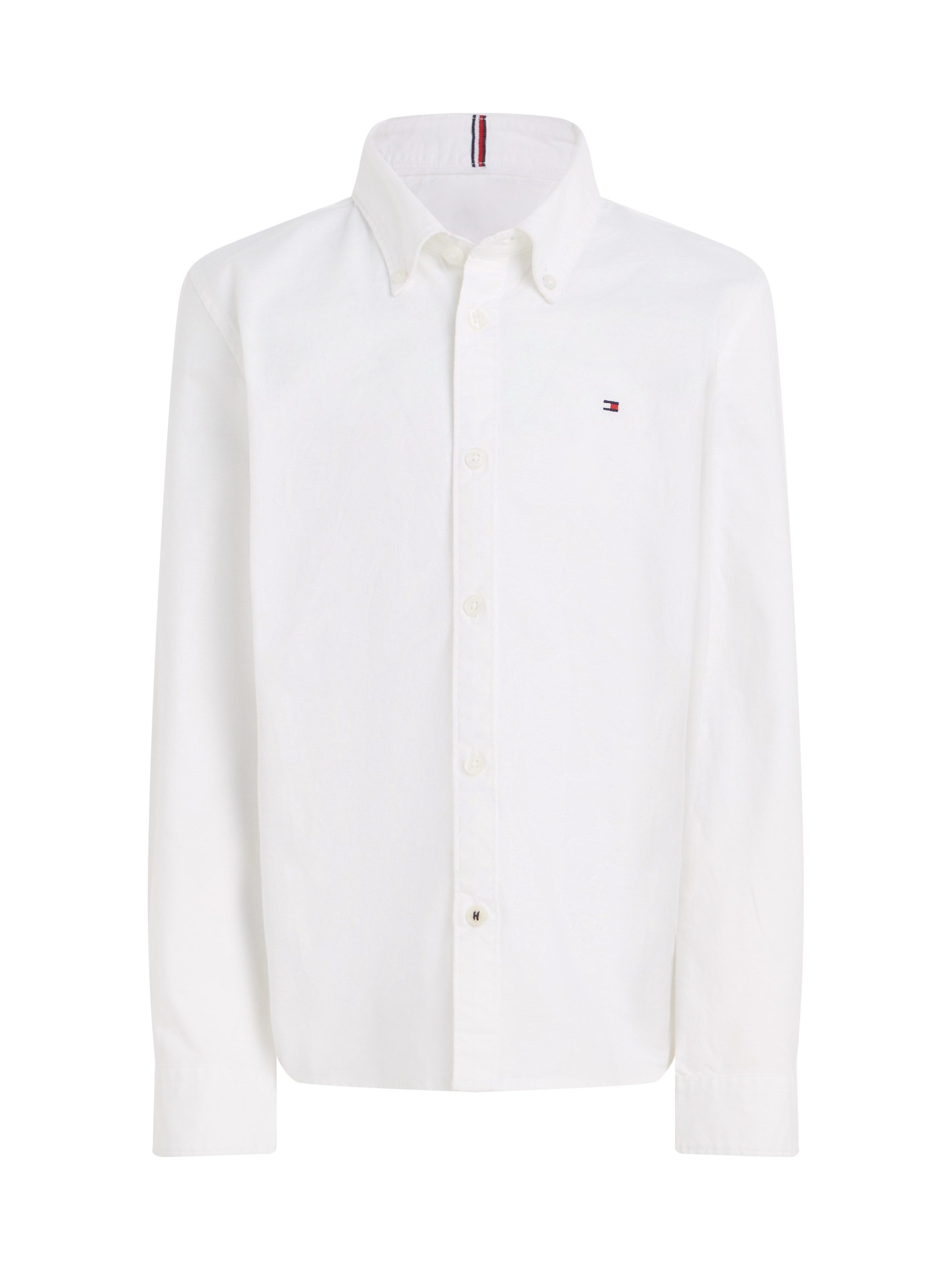 Tommy Hilfiger Overhemd met lange mouwen BOYS STRETCH OXFORD SHIRT L/S Kinderen tot 16 jaar, button-down kraag, lange mouwen, logo-vlag