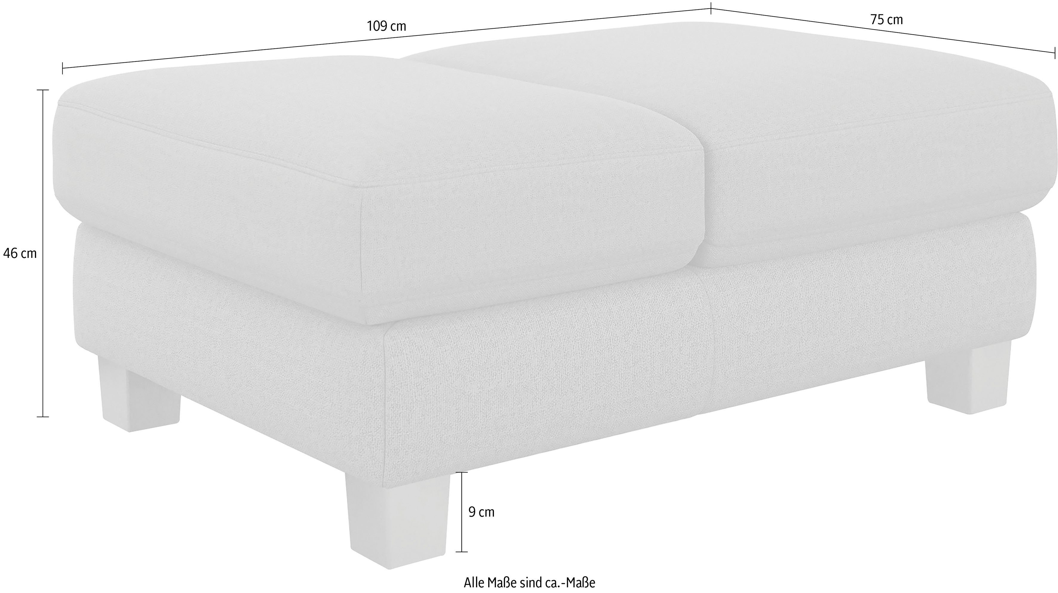 sit&more Hocker Dundee met inklapfunctie, binnenvering en hoogwaardige edelstalen poten