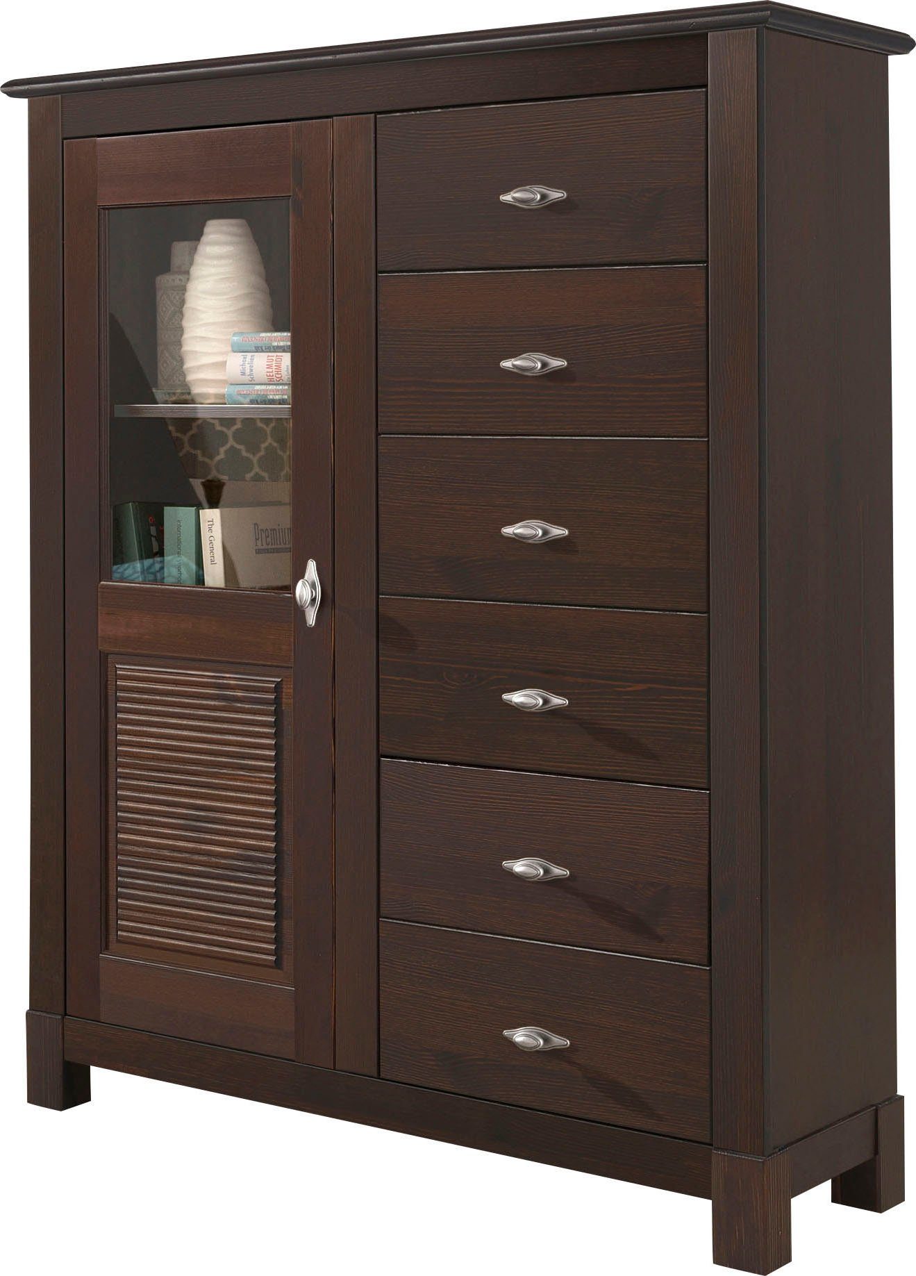 Home affaire Highboard Rauna Vitrine, breedte 103 cm highboards beige