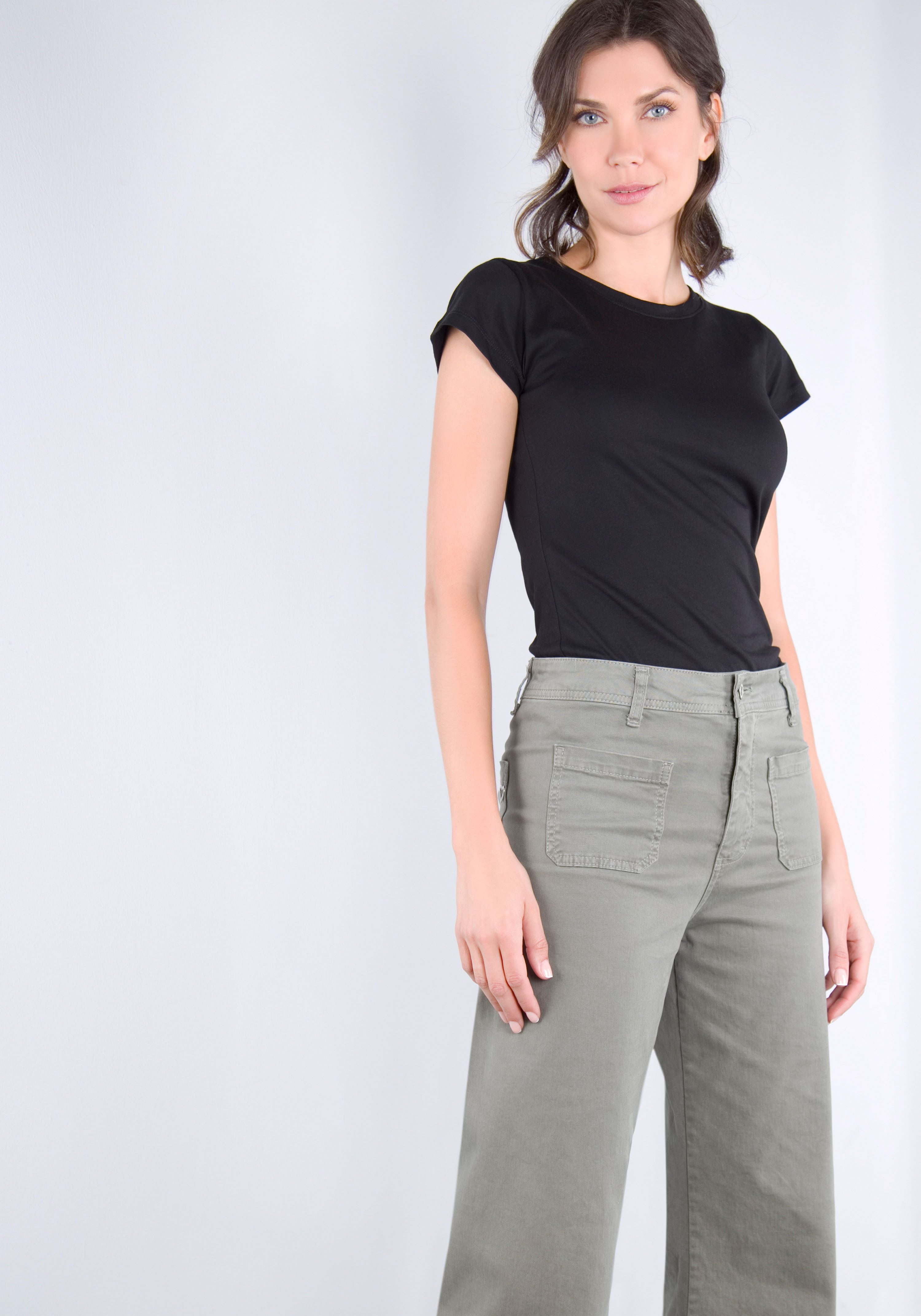 Please Jeans Broek met wijde pijpen van hoogwaardige katoenmix met stretch