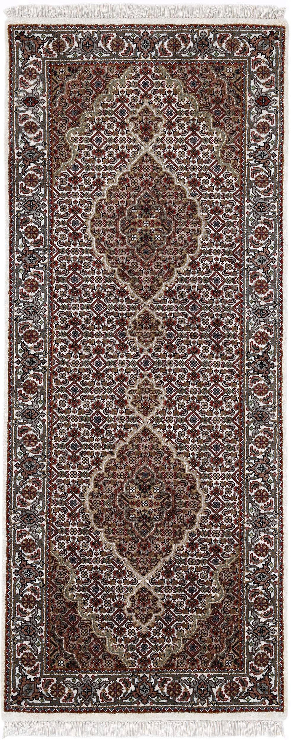 Woven Arts Loper Oosters tapijt Tabriz Mahi met de hand geknoopt, woonkamer, zuivere wol voor een...