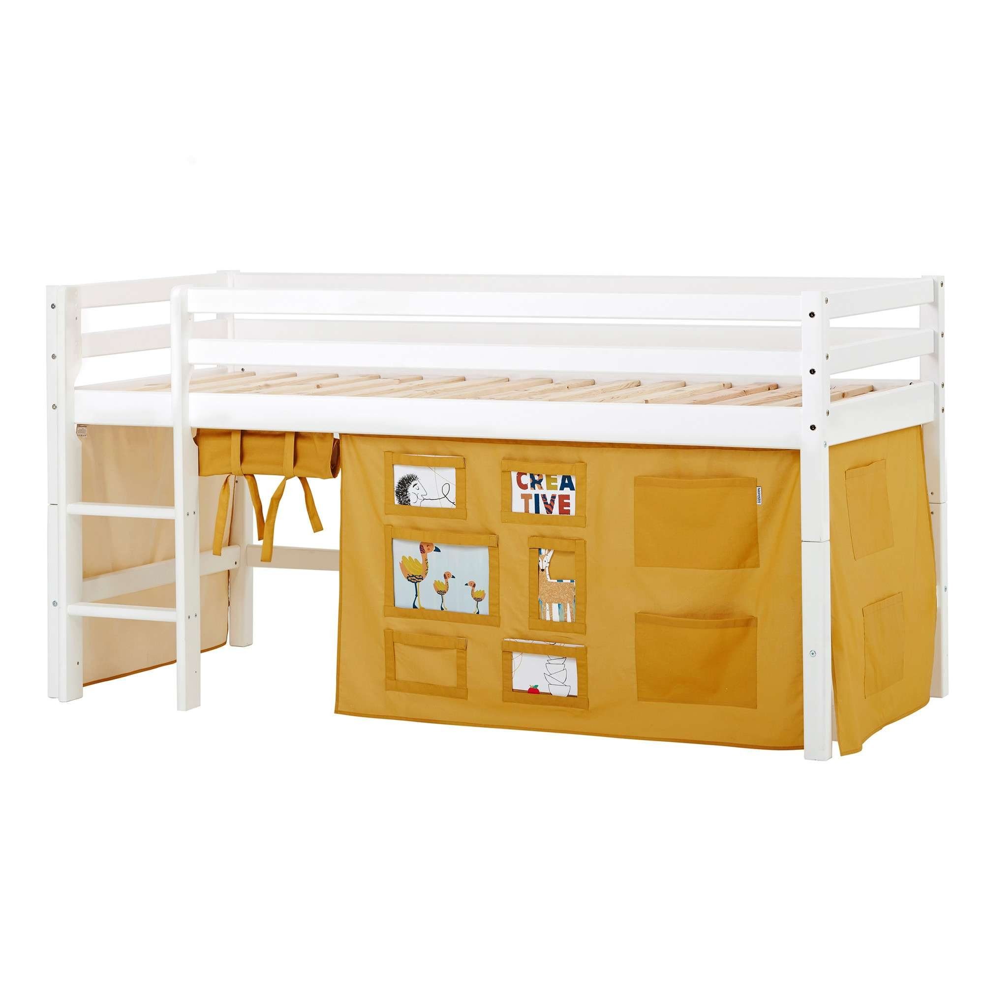 Hoppekids Hoogslaper ECO Dream, kinderbed, speelbed, halfhoog bed van massief hout