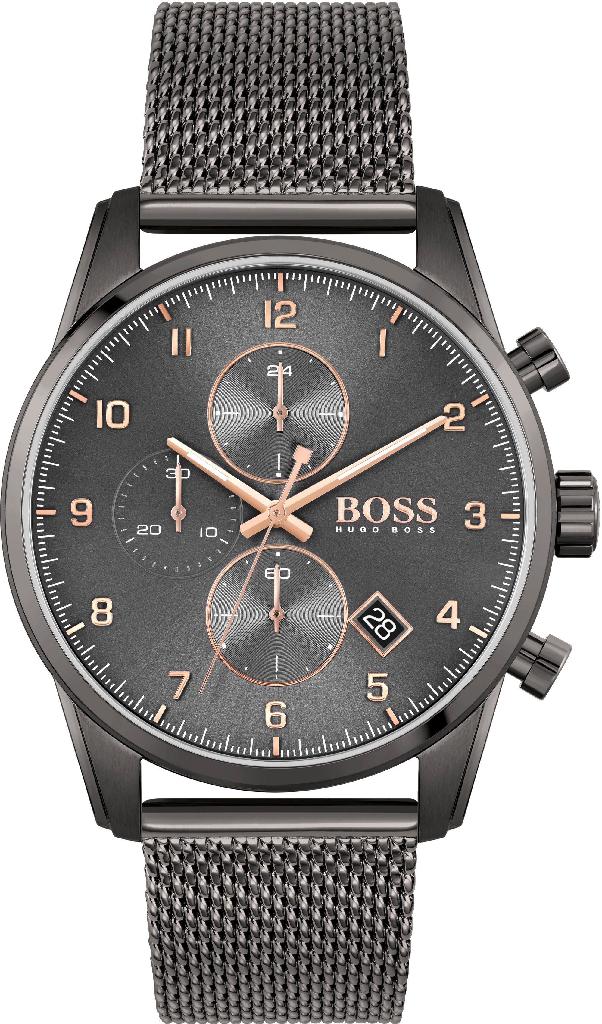 Boss Chronograaf SKYMASTER Quartzhorloge, herenhorloge, horloge, stopwatchfunctie, roestvrijstalen band