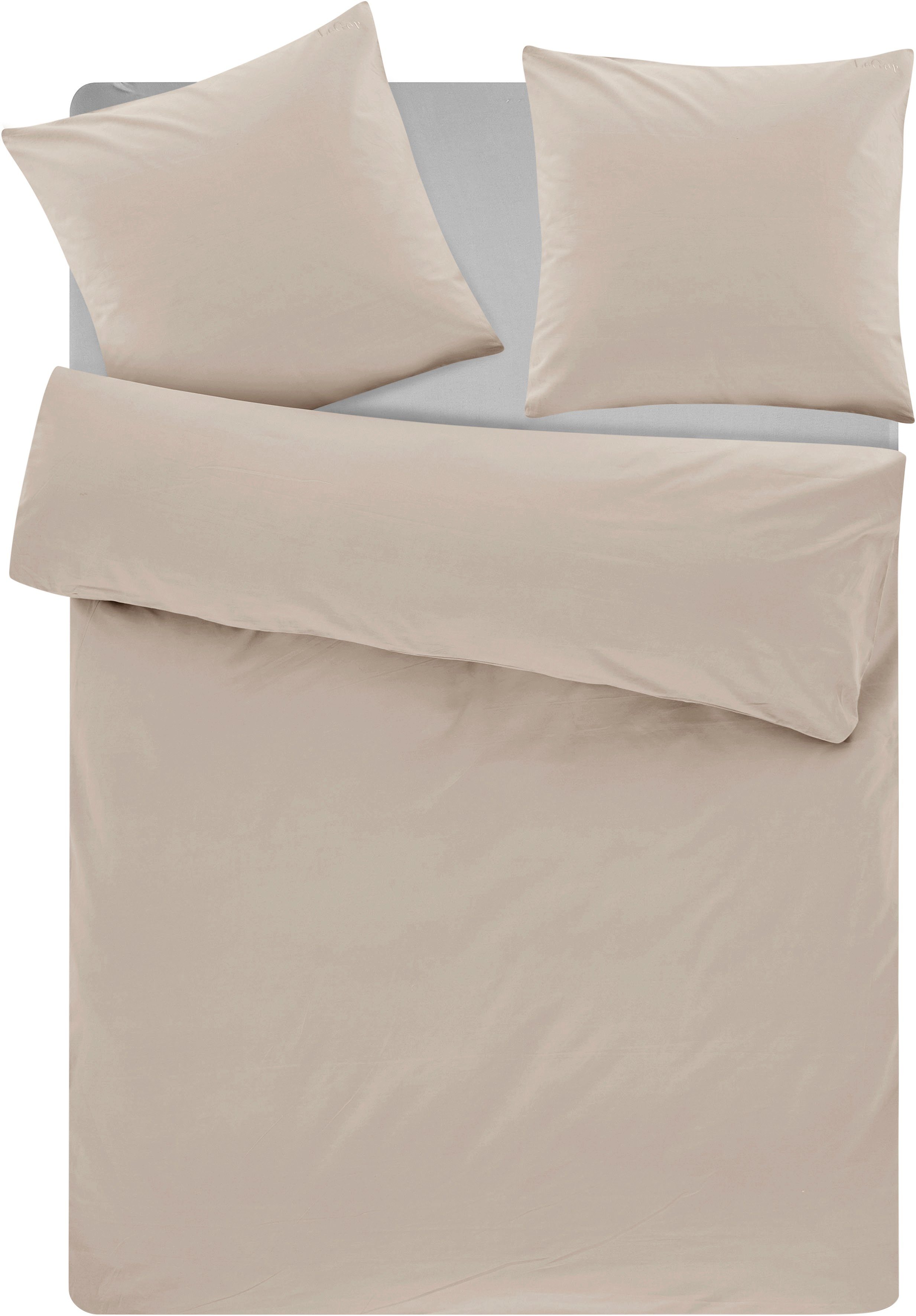 LeGer Home by Lena Gercke Beddengoed Anisa in maat 135x200, 155x220 cm of 200x200 Dekbedovertrek van katoen, unikleurige dekbedovertrek met ritssluiting