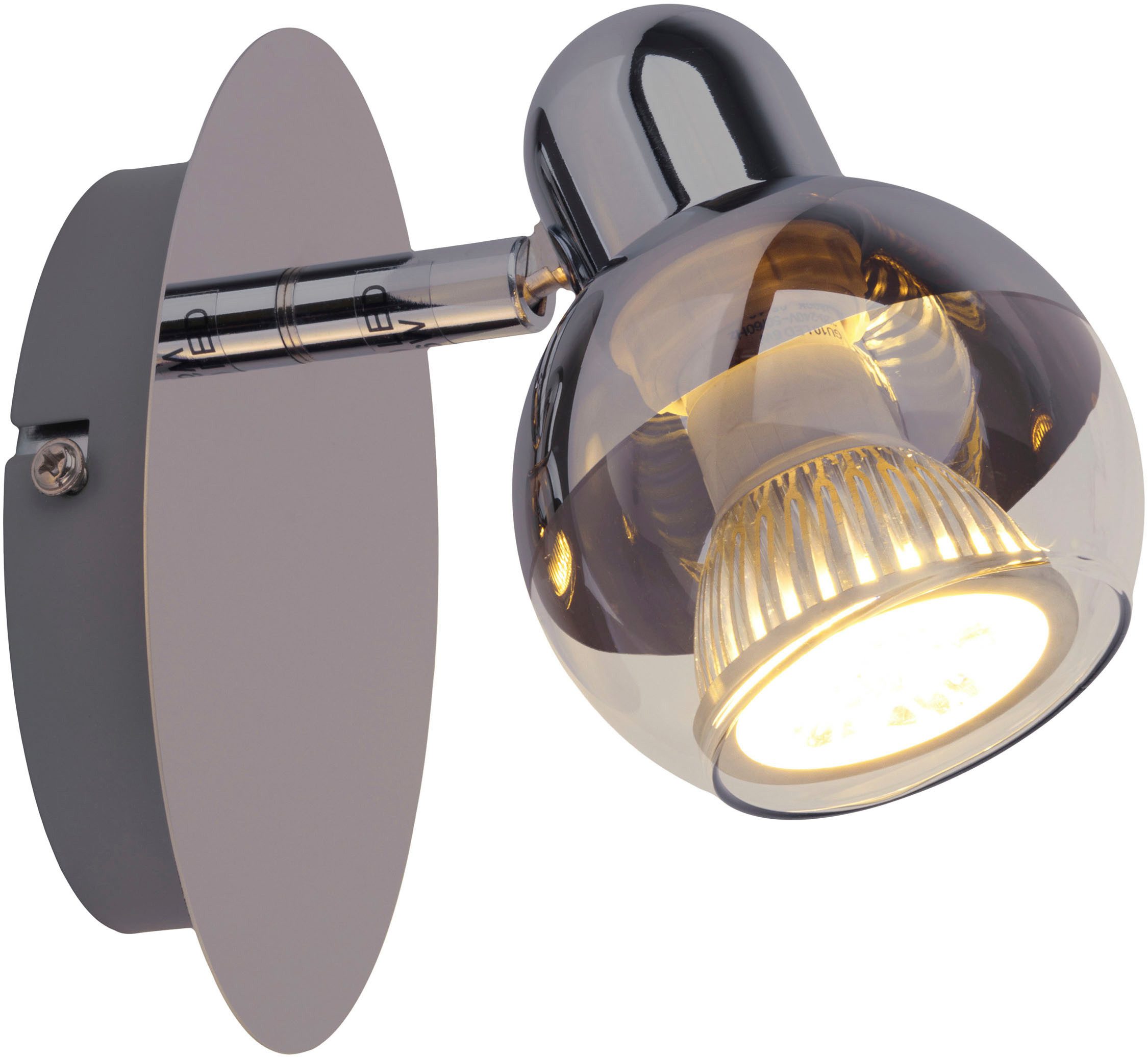 näve Wandlamp Boccia 1-lamps, glas in amber d: 23,5cm, toevoerkabel 150cm zwart, e27 excl. lichtbron (1 stuk)