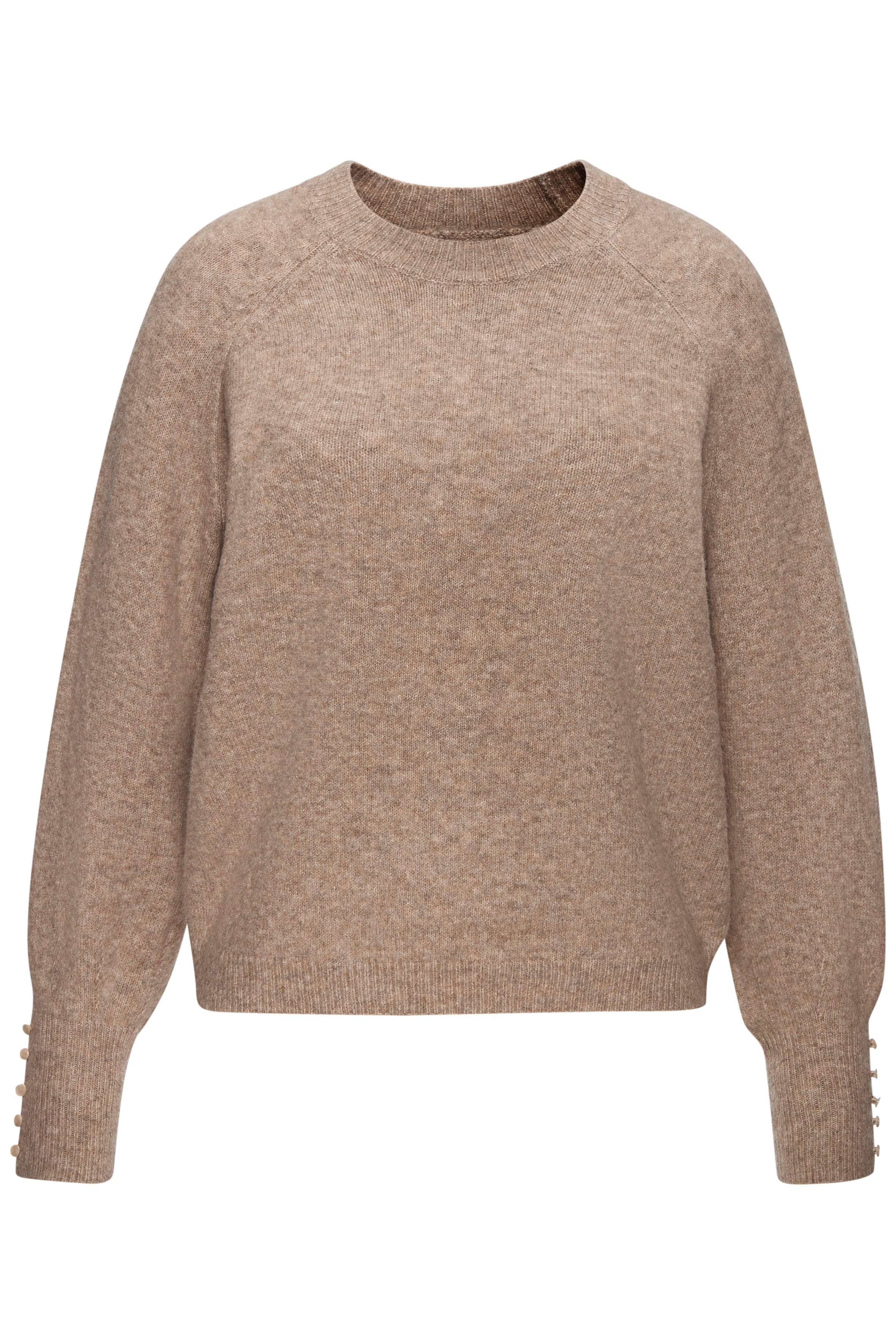 Lascana Trui met ronde hals met sierknopen, wintertrui, knuffelig basic