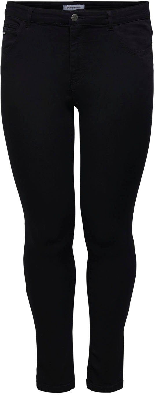 ONLY CARMAKOMA Skinny fit jeans CARKARLA REG SK ANKLE ZIP JNS met ritssluiting onder in de pijpen
