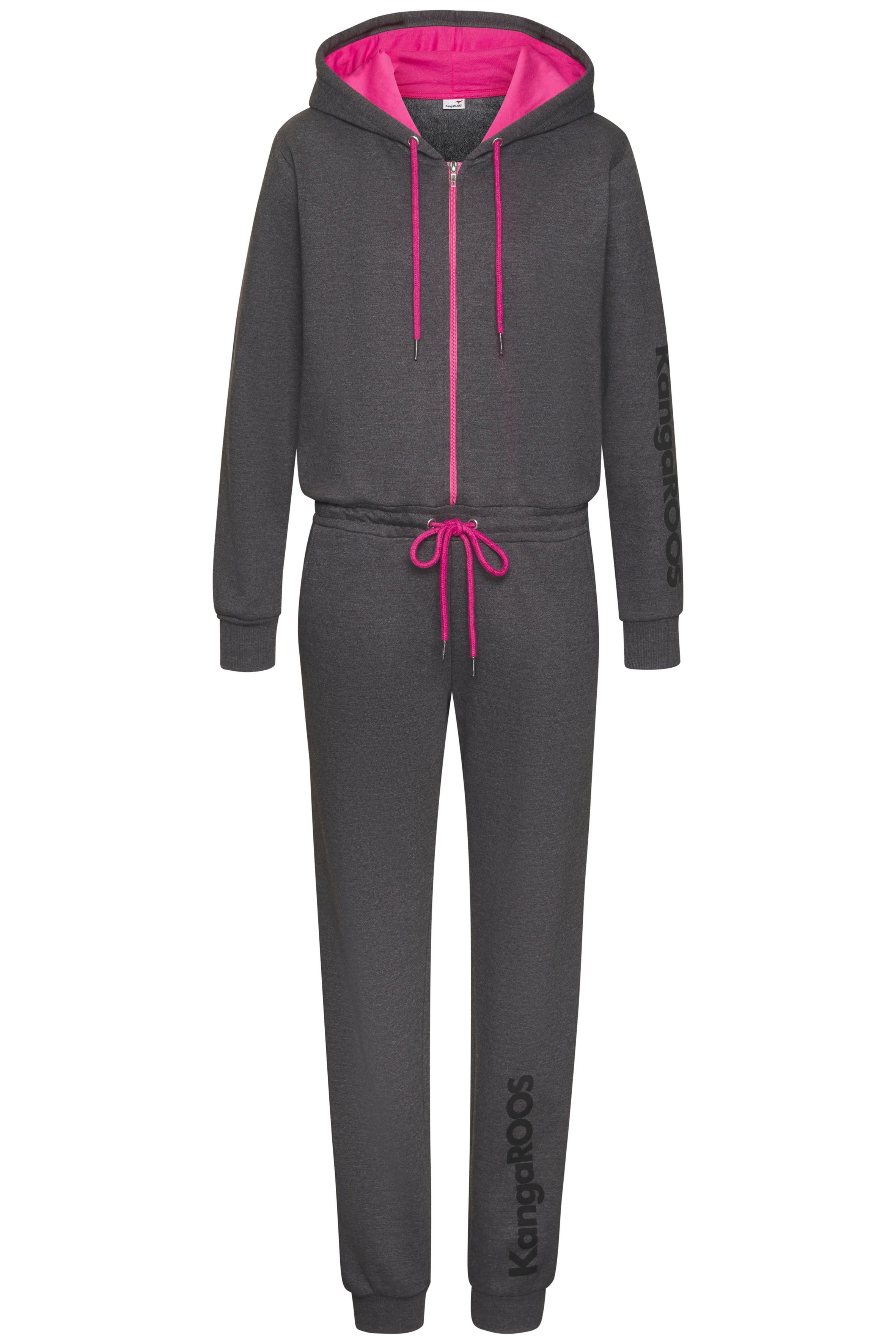 KangaROOS Jumpsuit met logo-print op het been