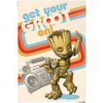 reinders! poster get your groot on guardians of the galaxy - baby groot - i am groot (1 stuk) multicolor