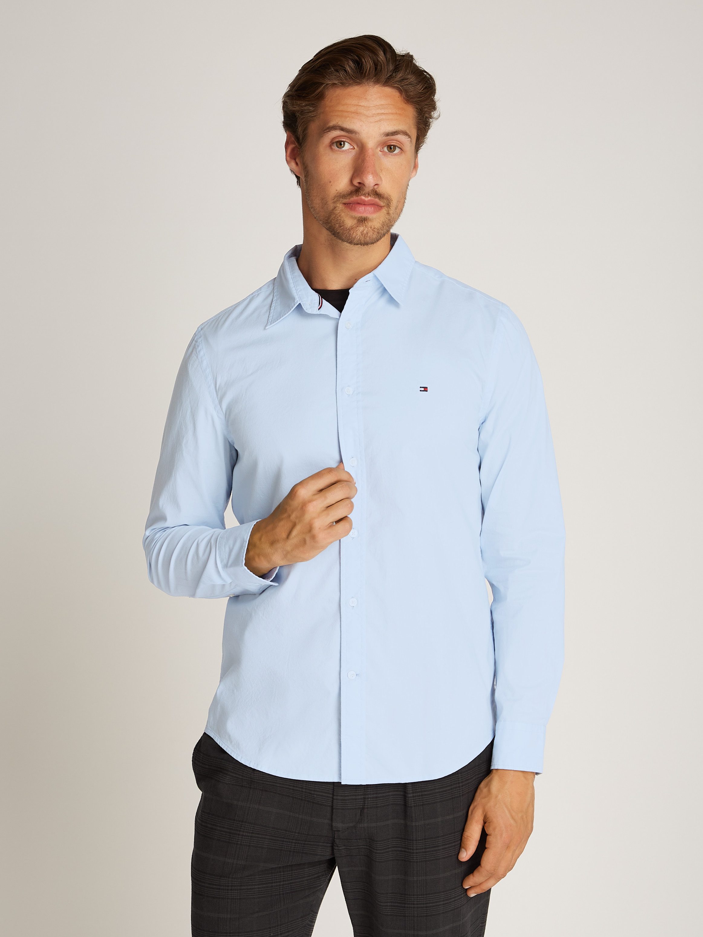 Tommy Hilfiger Businessoverhemd FLEX POPLIN KENT COLLAR SF SHIRT