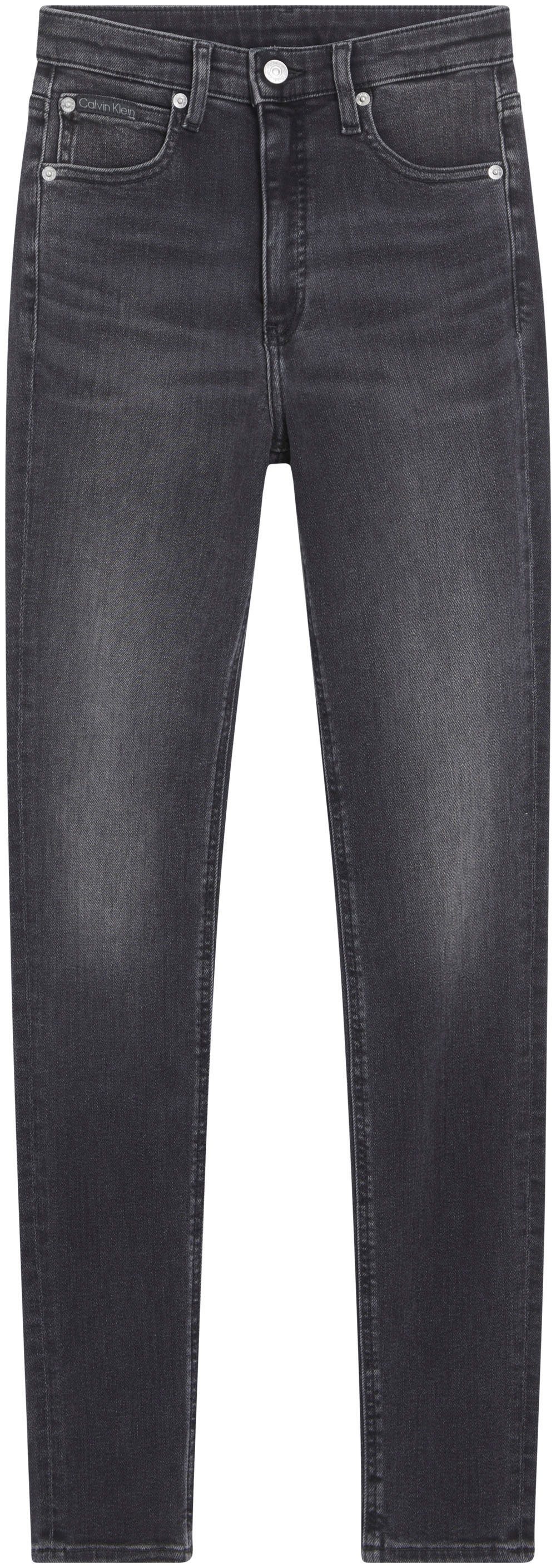 Calvin Klein Skinny fit jeans High rise skinny met muntzakje, lichte stone wash-look