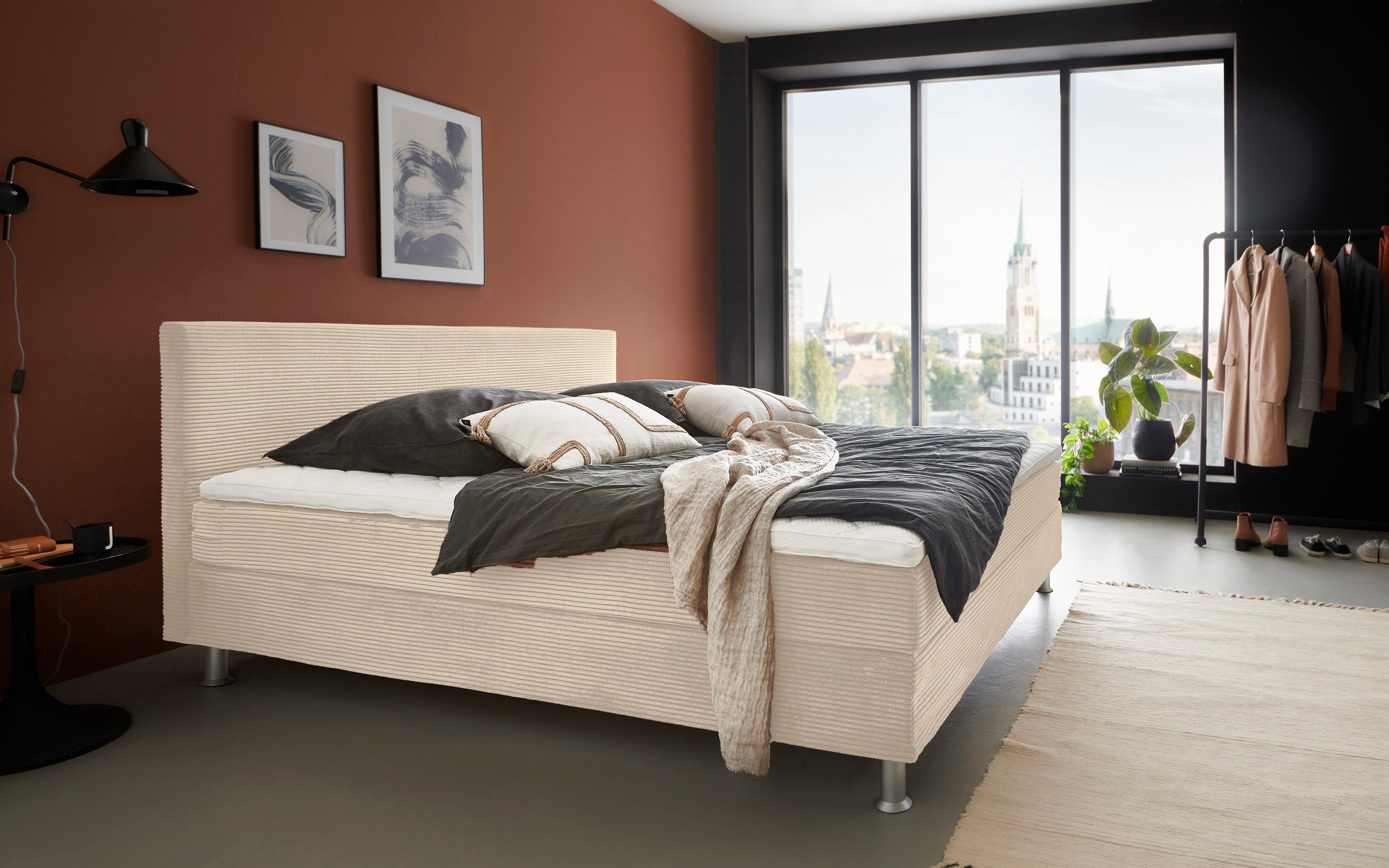 ATLANTIC home collection Boxspring Edison inclusief bonell-binnenveringsmatras en topmatras
