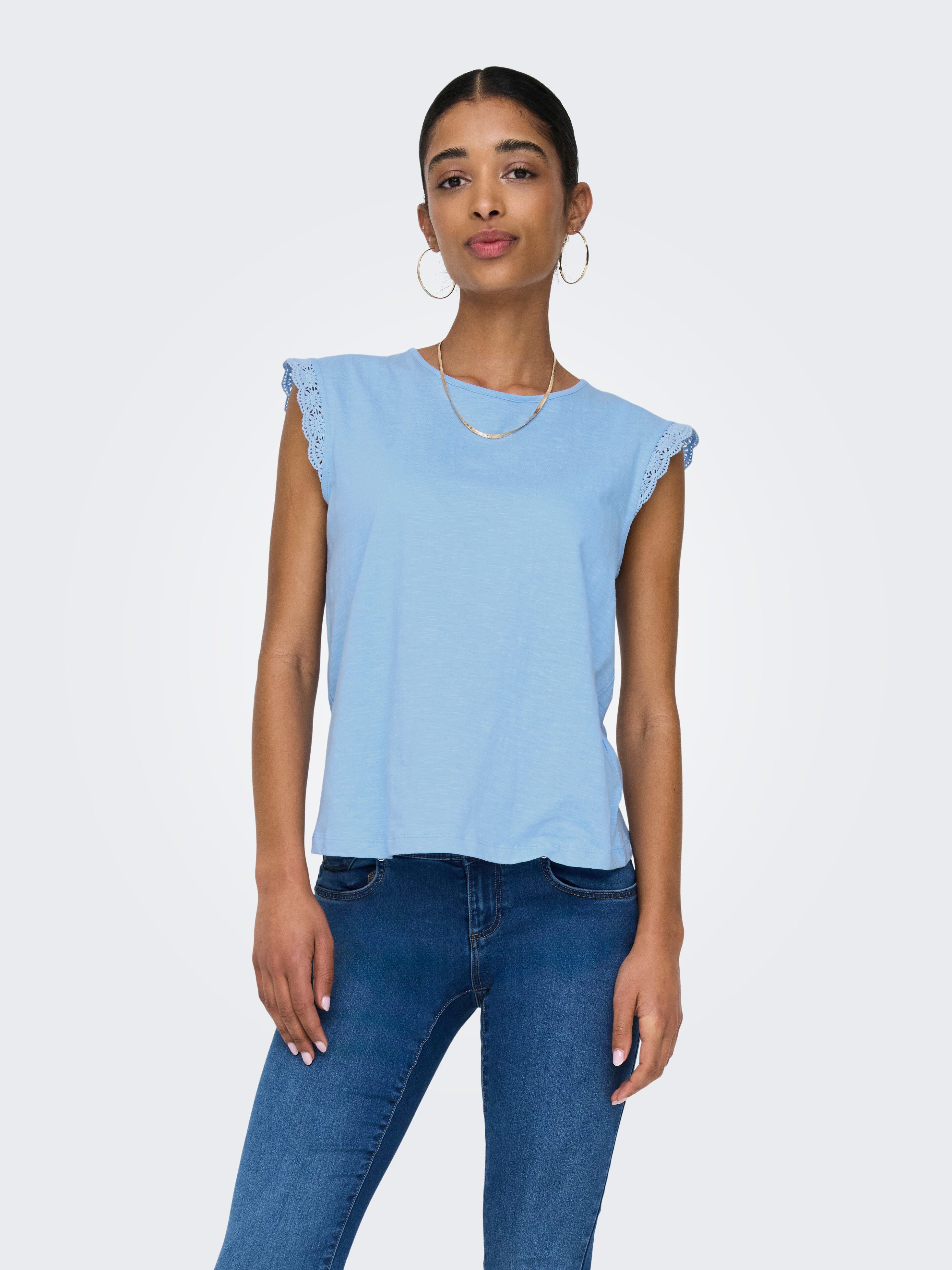 JDY Shirt met korte mouwen JDYSALVA LIFE S/L CROCHET TOP JRS