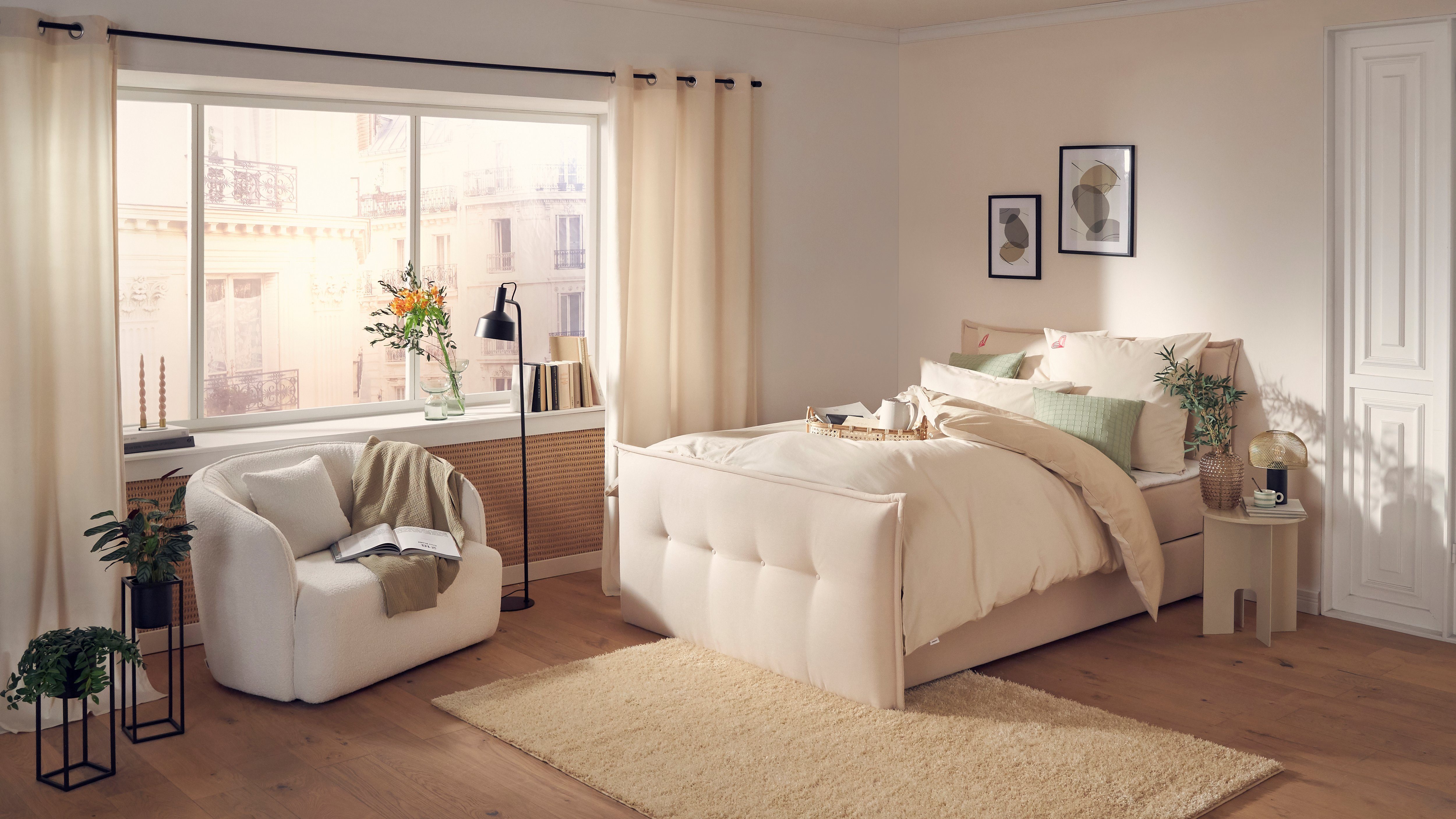 andas Boxspring Lichtgewicht inclusief voetbord, bedkist & topmatras, in 4 breedten en 2 hardheden