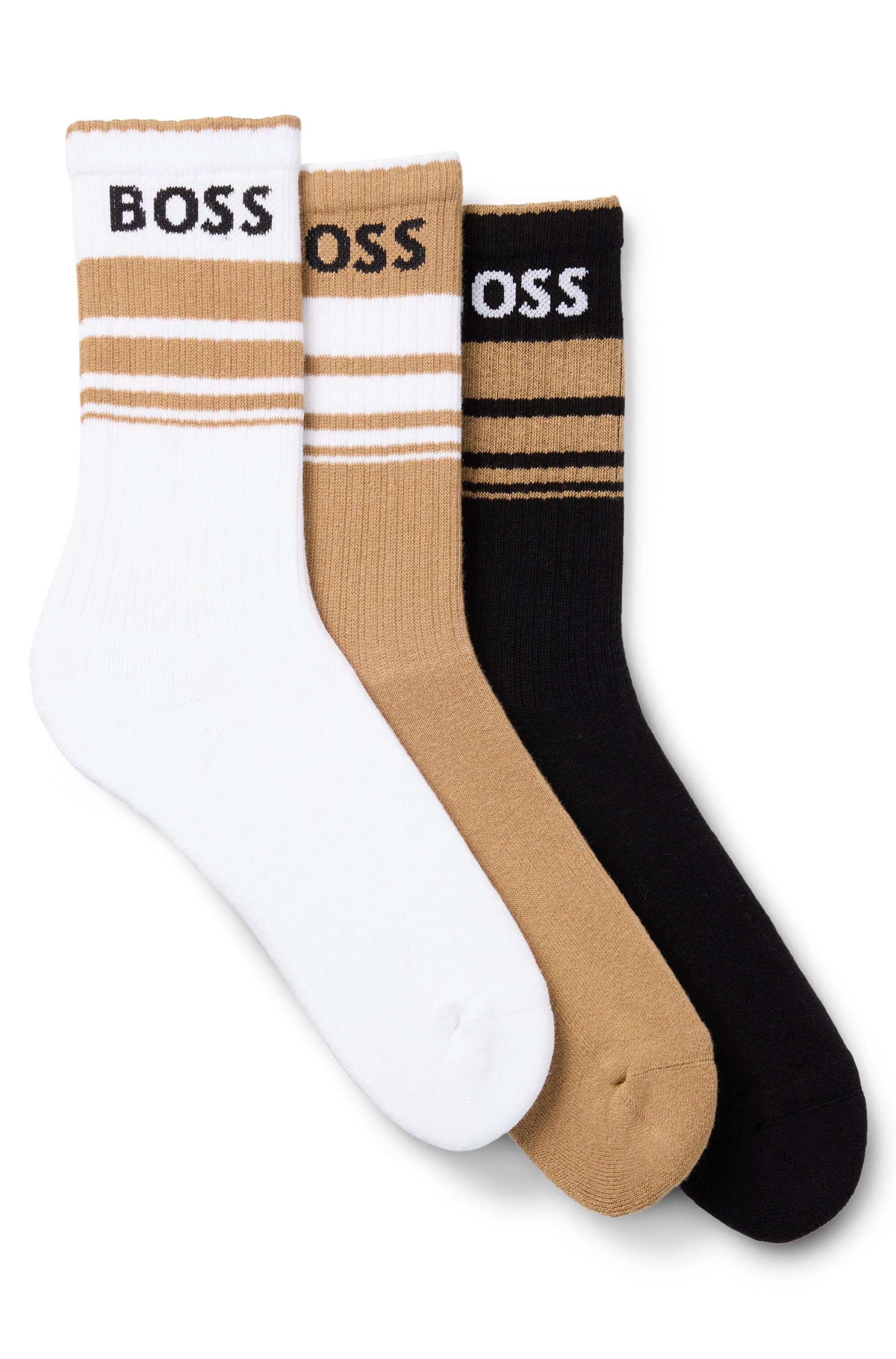 BOSS Vrijetijdssokken 3P QS Rib Stripe CC (set 3 paar)
