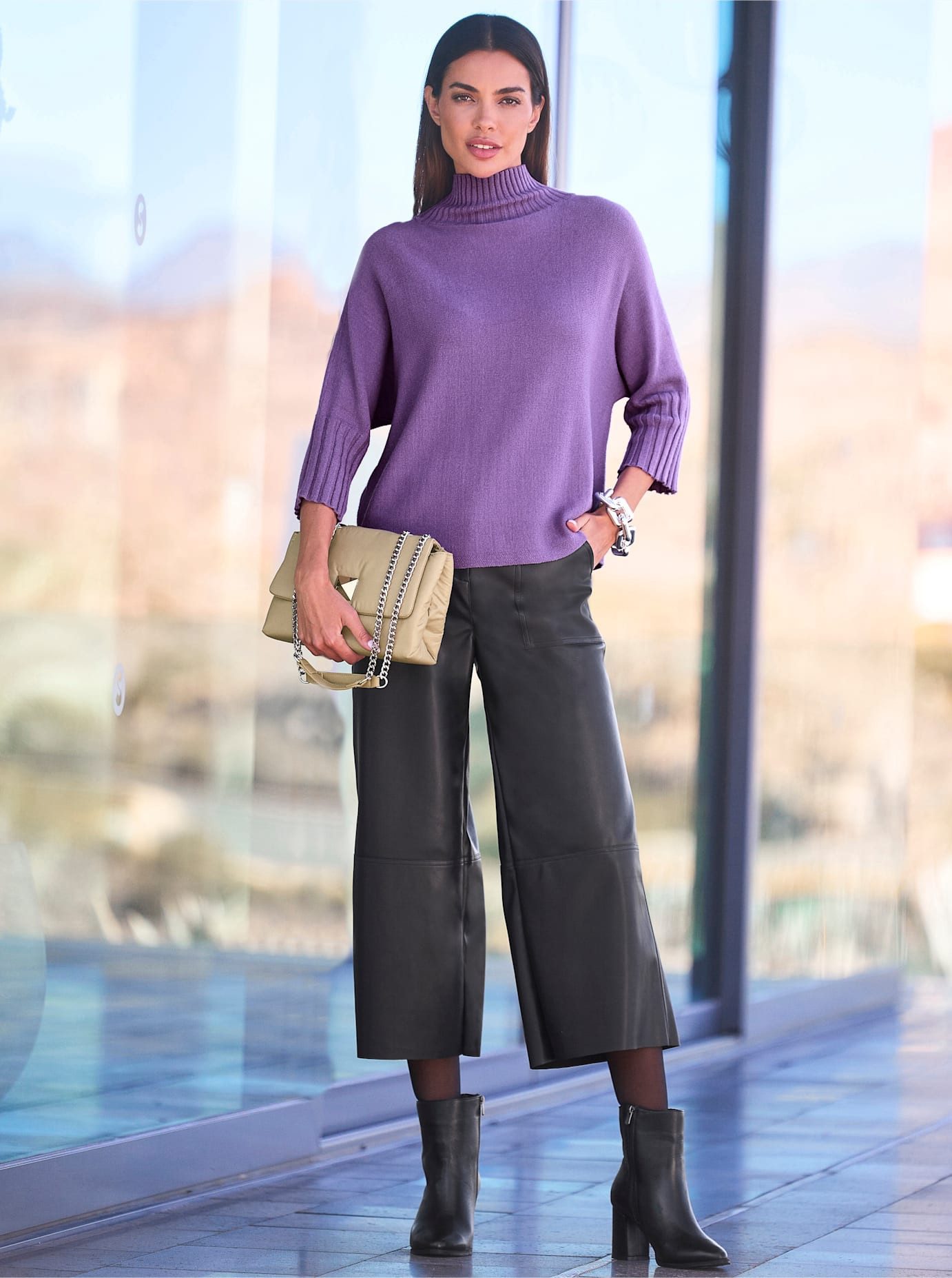 heine Imitatieleren broek