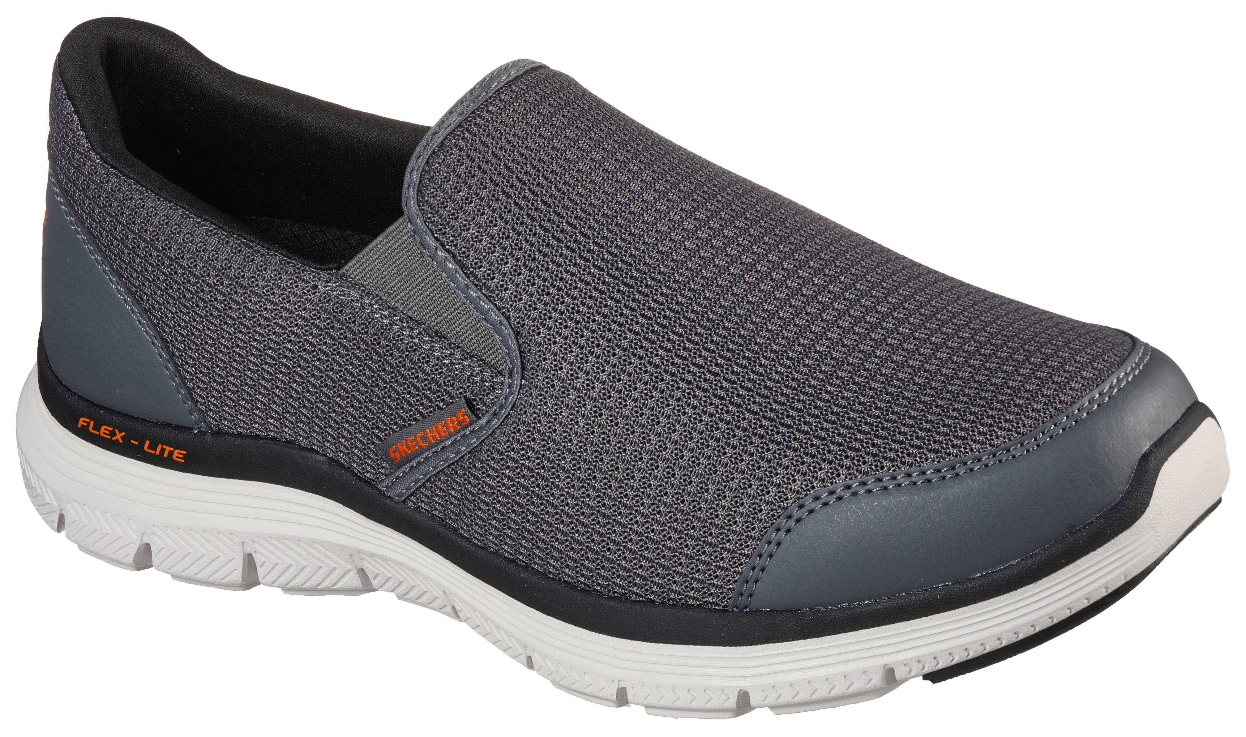 Skechers Slip-on sneakers FLEX ADVANTAGE 4.0 Slipper, slip-on schoen, comfortschoen met air cooled memory foam heren lage sneakers maat 42 EU grijs