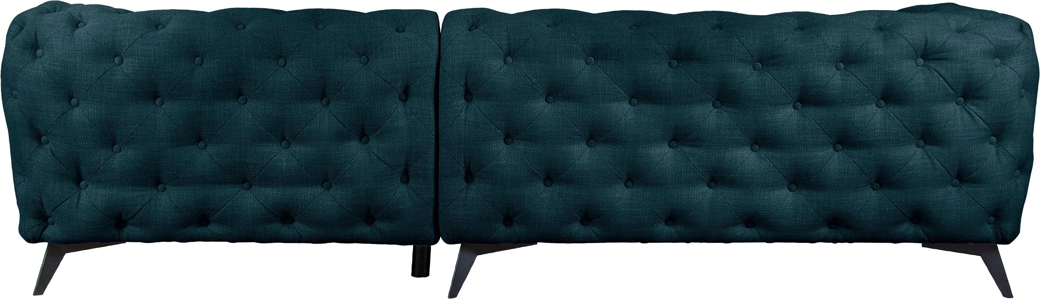 Leonique Chesterfield-bank Glynis L-vorm luxueuze capitonnage, moderne chesterfield look, kleur van de poten ter keuze