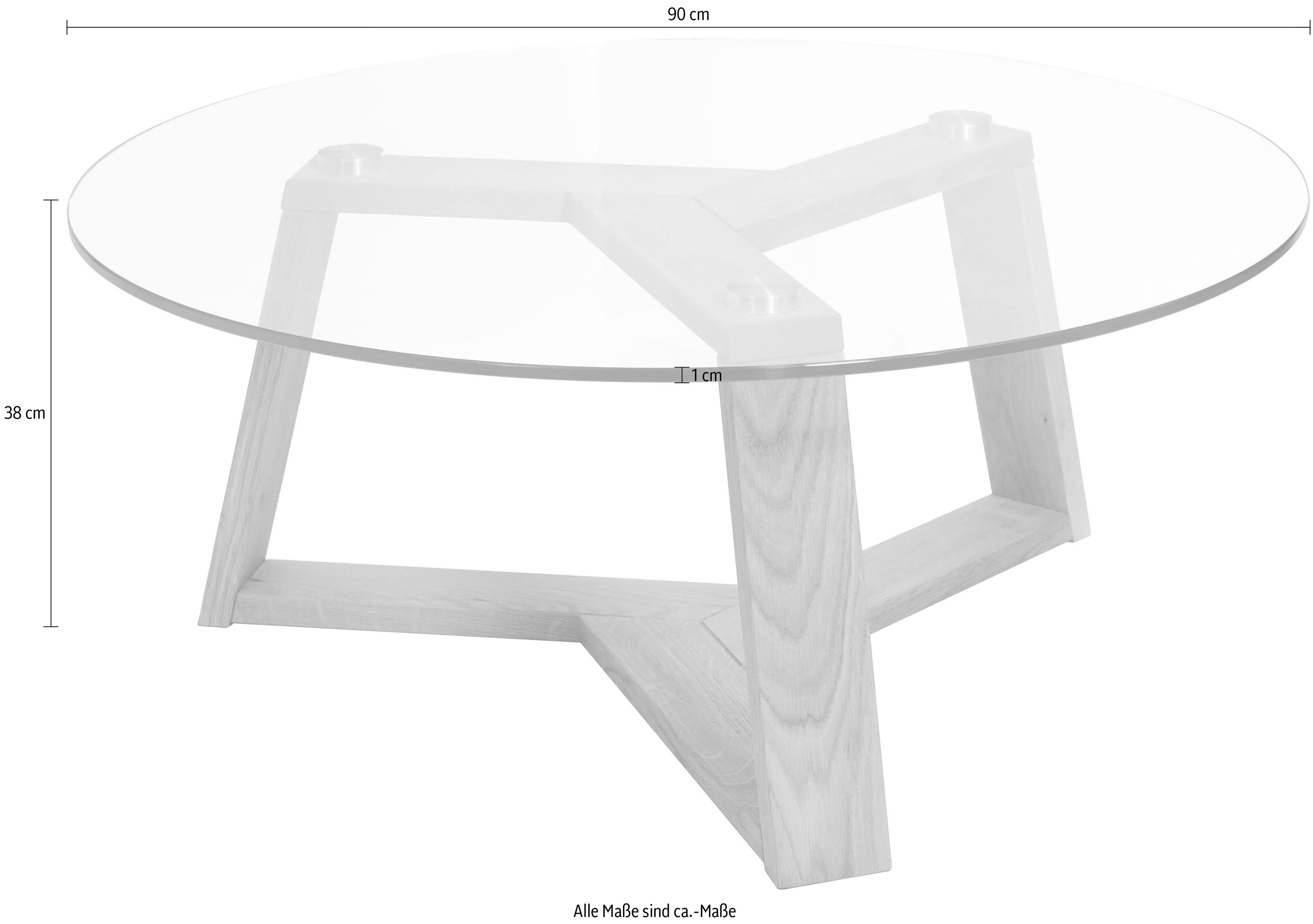 Home affaire Salontafel Mantua Diameter glazen blad: 90 cm