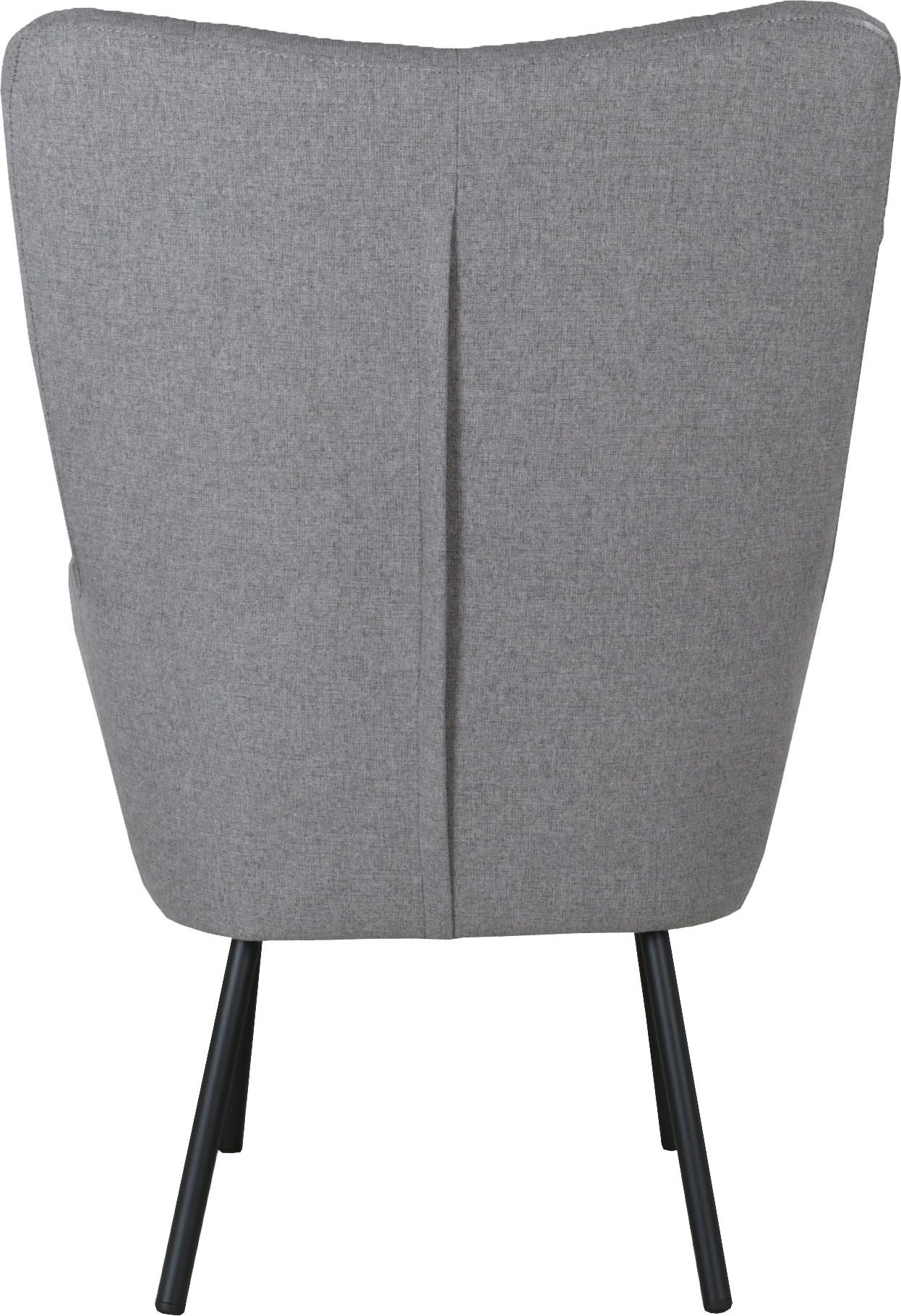 Home affaire Oorfauteuil ALVIER, relaxstoel, fauteuil met poef, hoge rugstoel