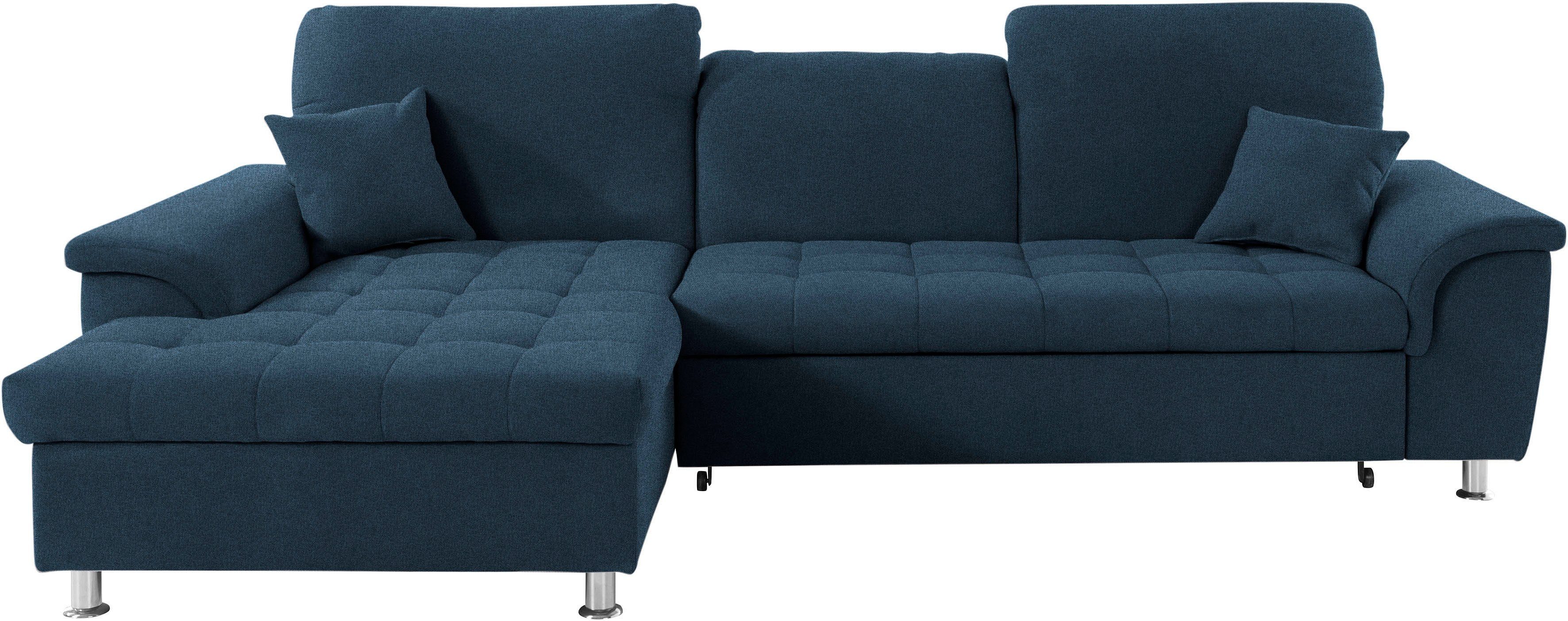 DOMO collection Hoekbank Franzi, tijdloos en elegant, moderne zittingstikking, L-Vorm