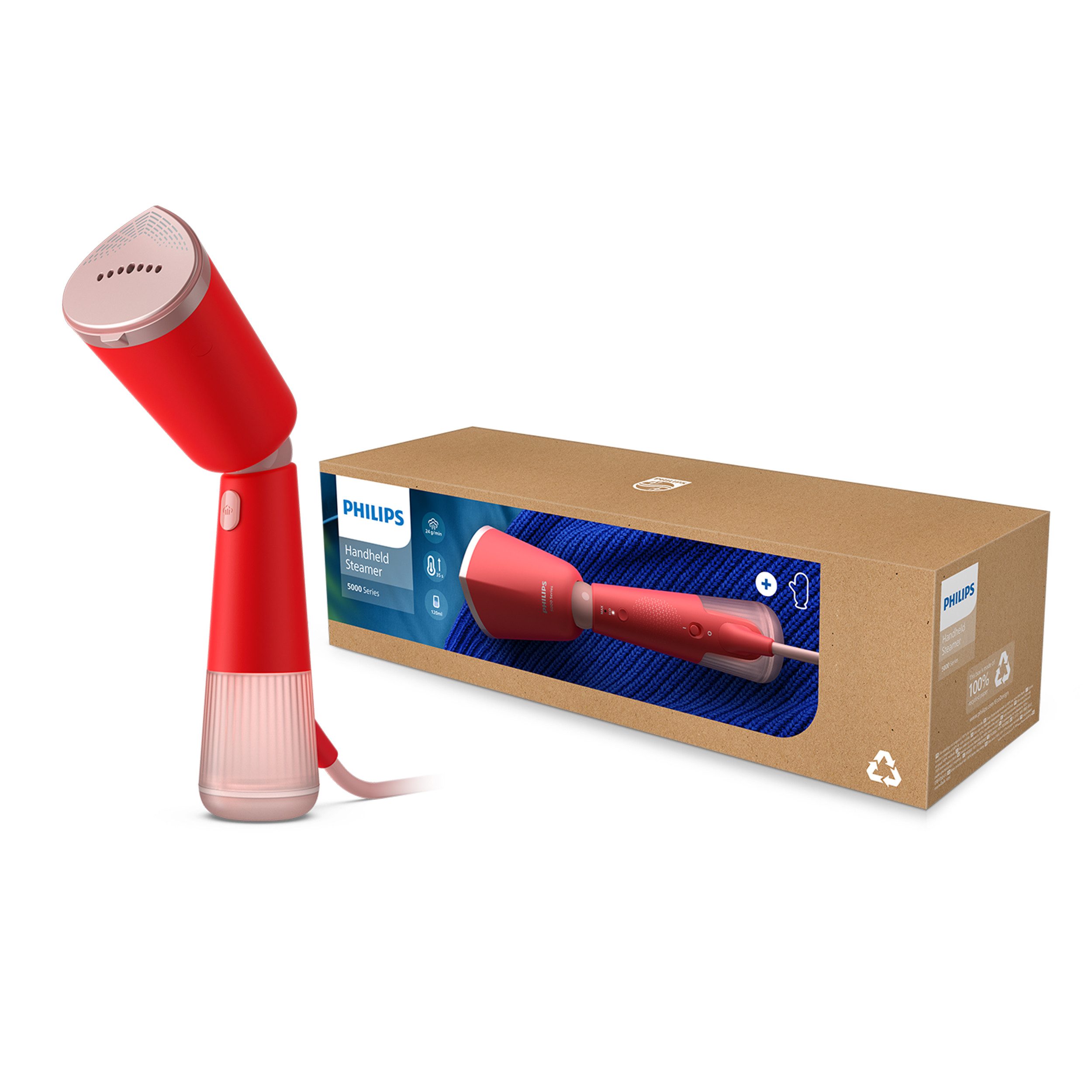 Philips Stoomborstel STH5020 "Styler", 120 ml afneembaar Waterreservoir, Metalen Plaat