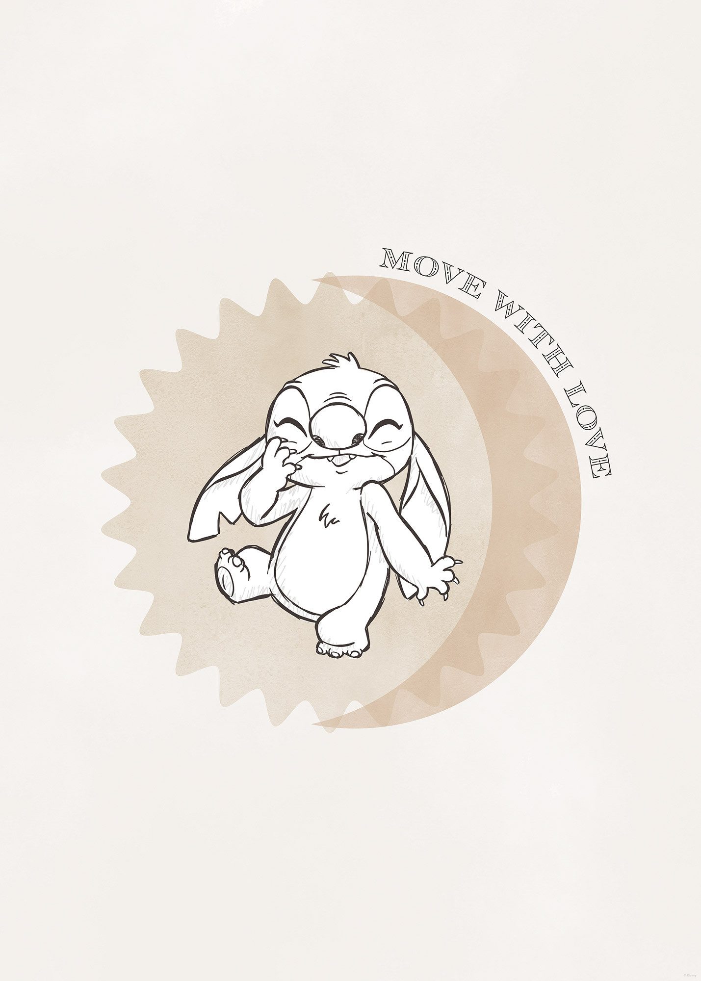Komar Artprint Disney Lilo and Stitch Move with Love 50 x 70 cm (breedte x hoogte) - kinderkamer, wandsticker (1 stuk)
