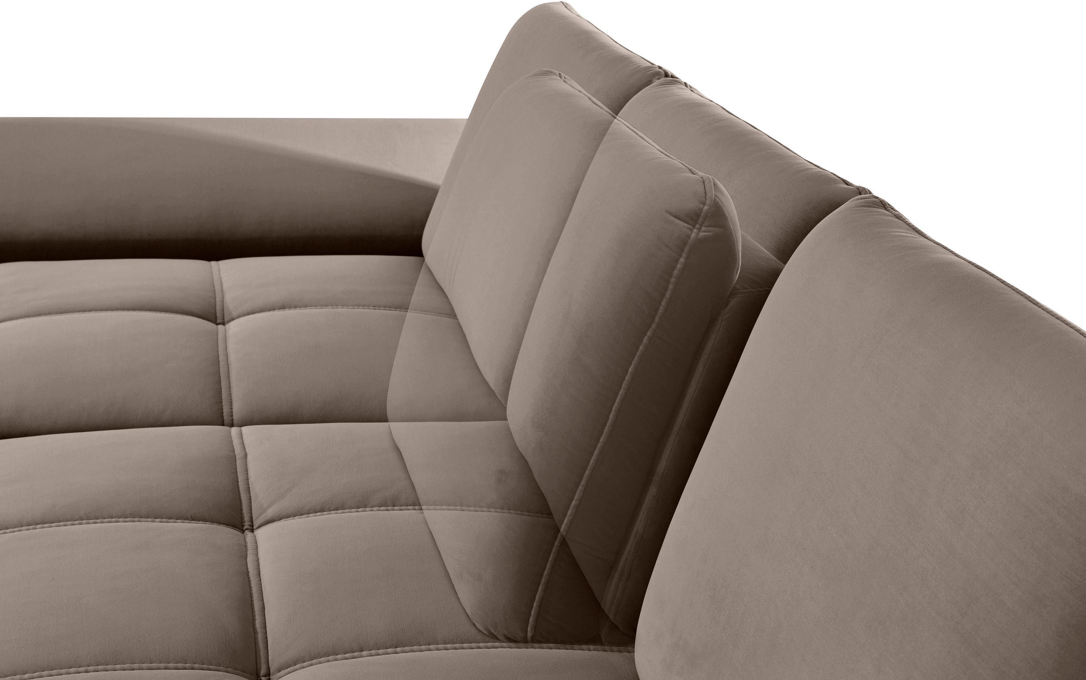 Places of Style Hoekbank Costello L-vorm, met zitdiepteverstelling, armleuningverstelling en