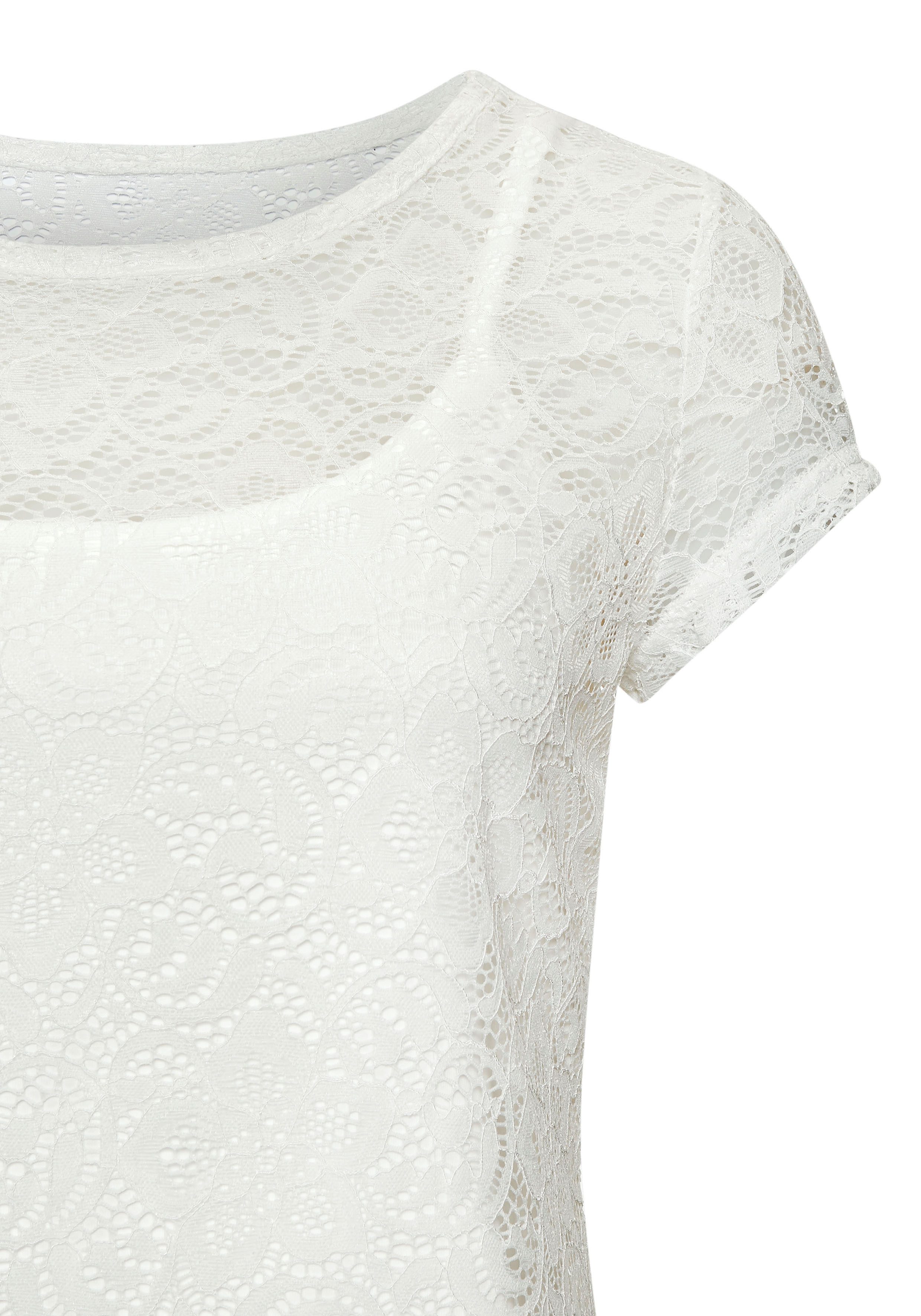 Lascana Kanten shirt met bloemmotief (set, +Top)