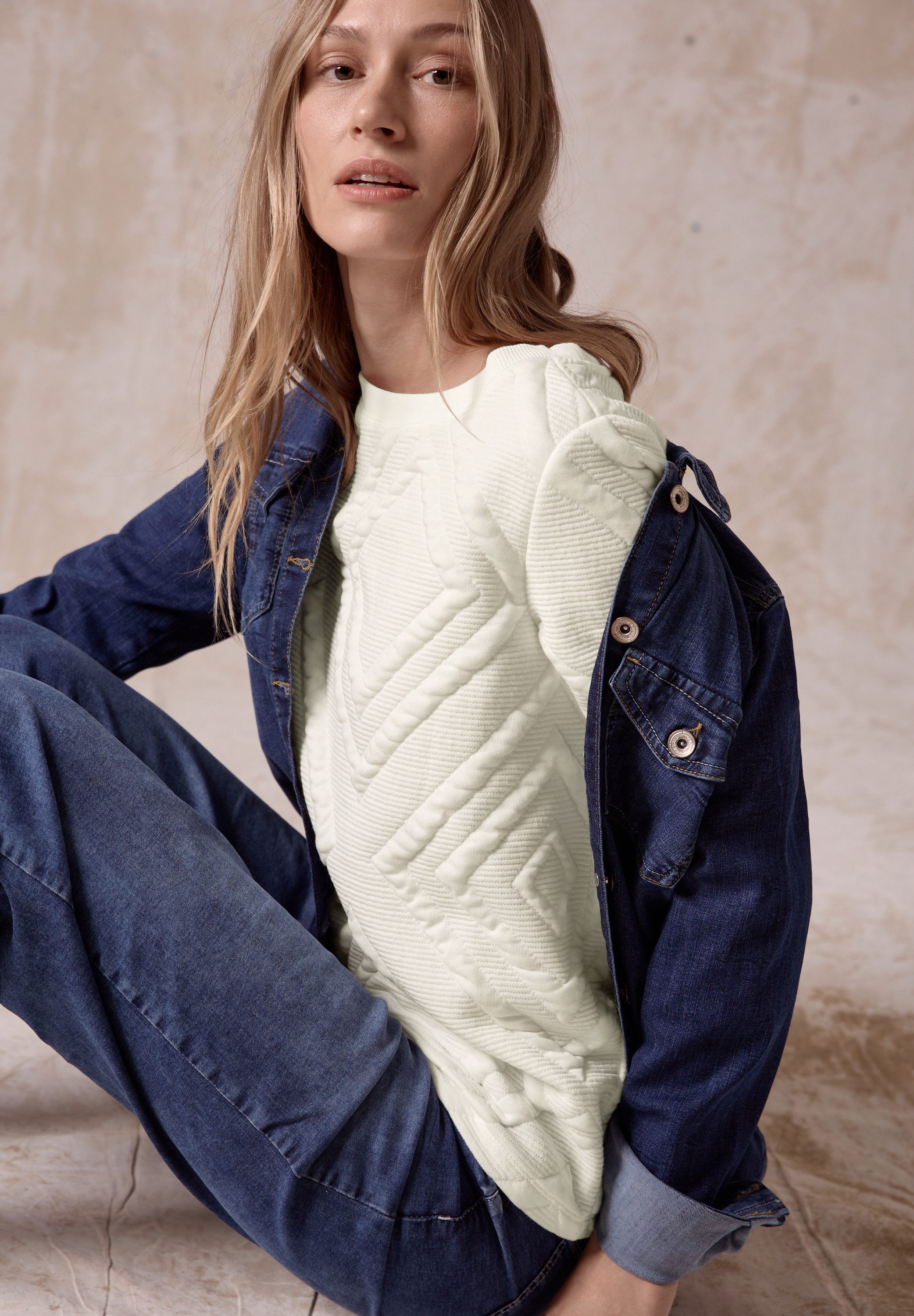 Cecil Sweatshirt met 3d structuurpatroon