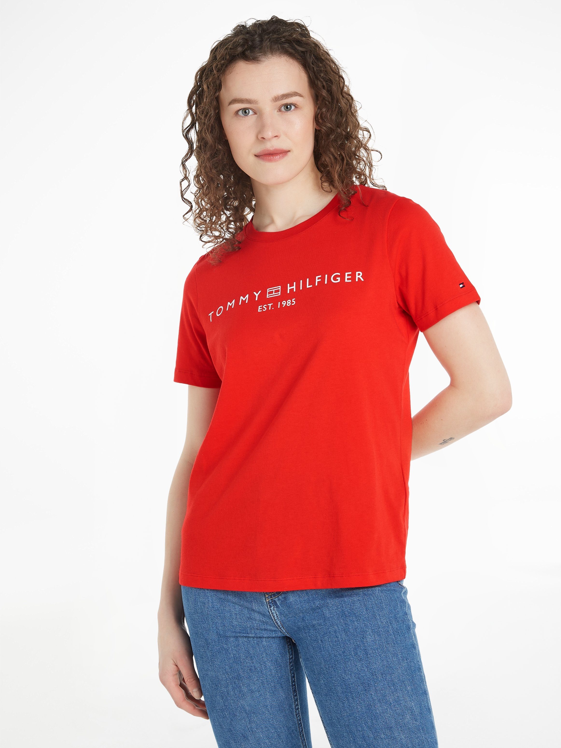 Tommy Hilfiger T-shirt REG CORP LOGO C-NK SS met een logo-opschrift