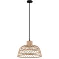 eglo hanglamp ausnby bruin - oe37 x h110 cm - excl. 1x e27 (elk max. 40 w) - gevlochten hout - hanglamp - hanglamp - hanglamp - plafondlamp - lamp - eettafellamp - eettafel - retro - vintage - houten lamp beige