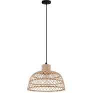 eglo hanglamp ausnby bruin - oe37 x h110 cm - excl. 1x e27 (elk max. 40 w) - gevlochten hout - hanglamp - hanglamp - hanglamp - plafondlamp - lamp - eettafellamp - eettafel - retro - vintage - houten lamp beige
