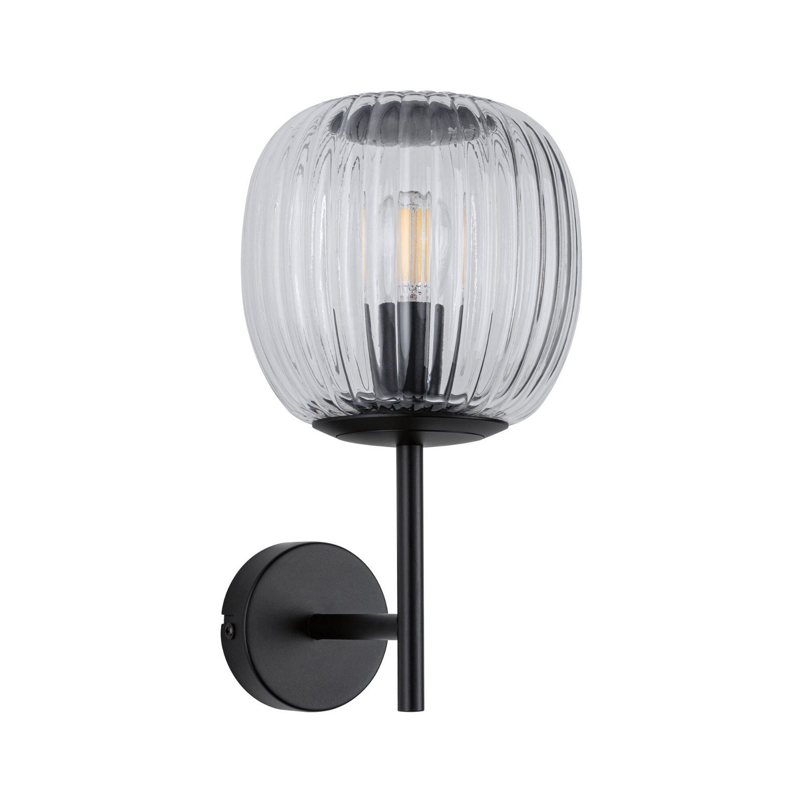 Paulmann Wandlamp Ruya IP44 E14 230V max. 20W Glas, Zwart mat (1 stuk)
