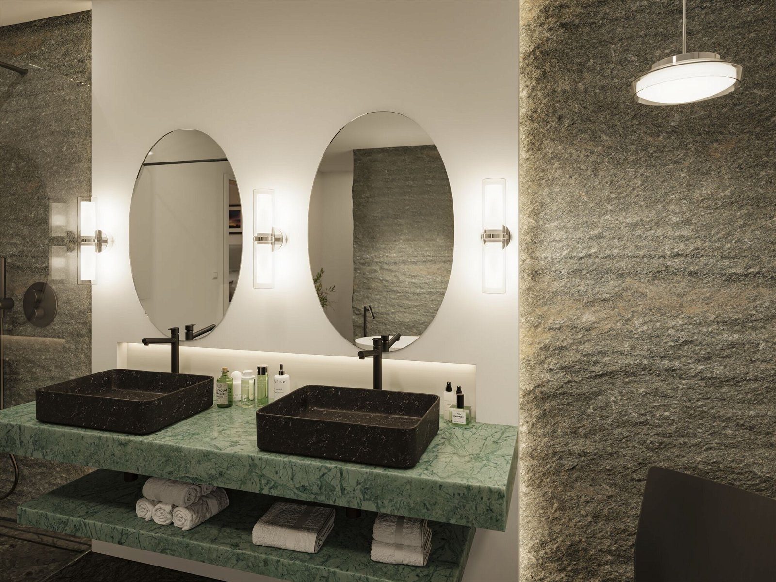 Paulmann Led-hanglamp Selection Bathroom Luena IP44 11,5W 3000K Chroom 230V Glas/Metaal