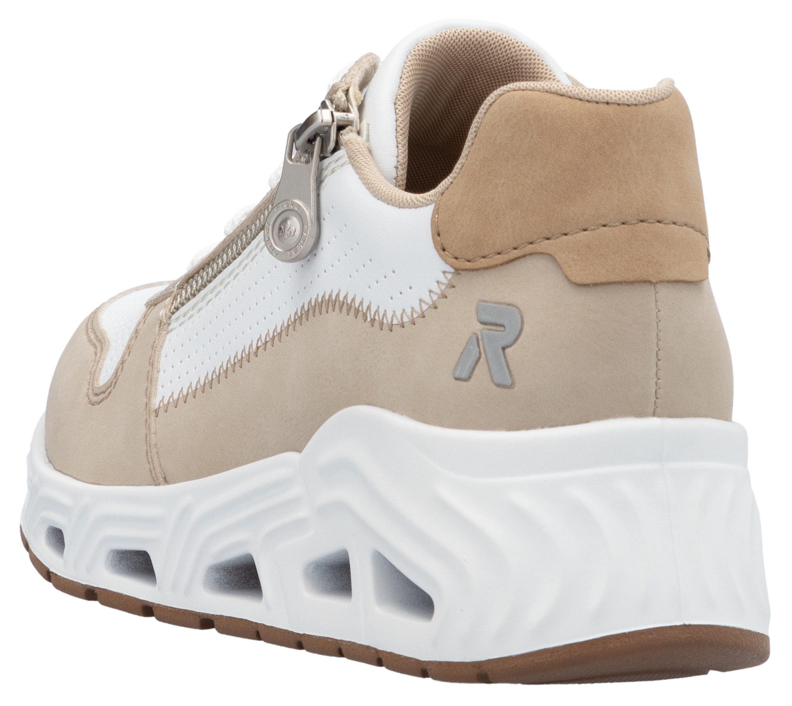 RIEKER Sport Sneakers met sleehak , veterschoenen, lage schoen, vrijetijdssneaker met rits
