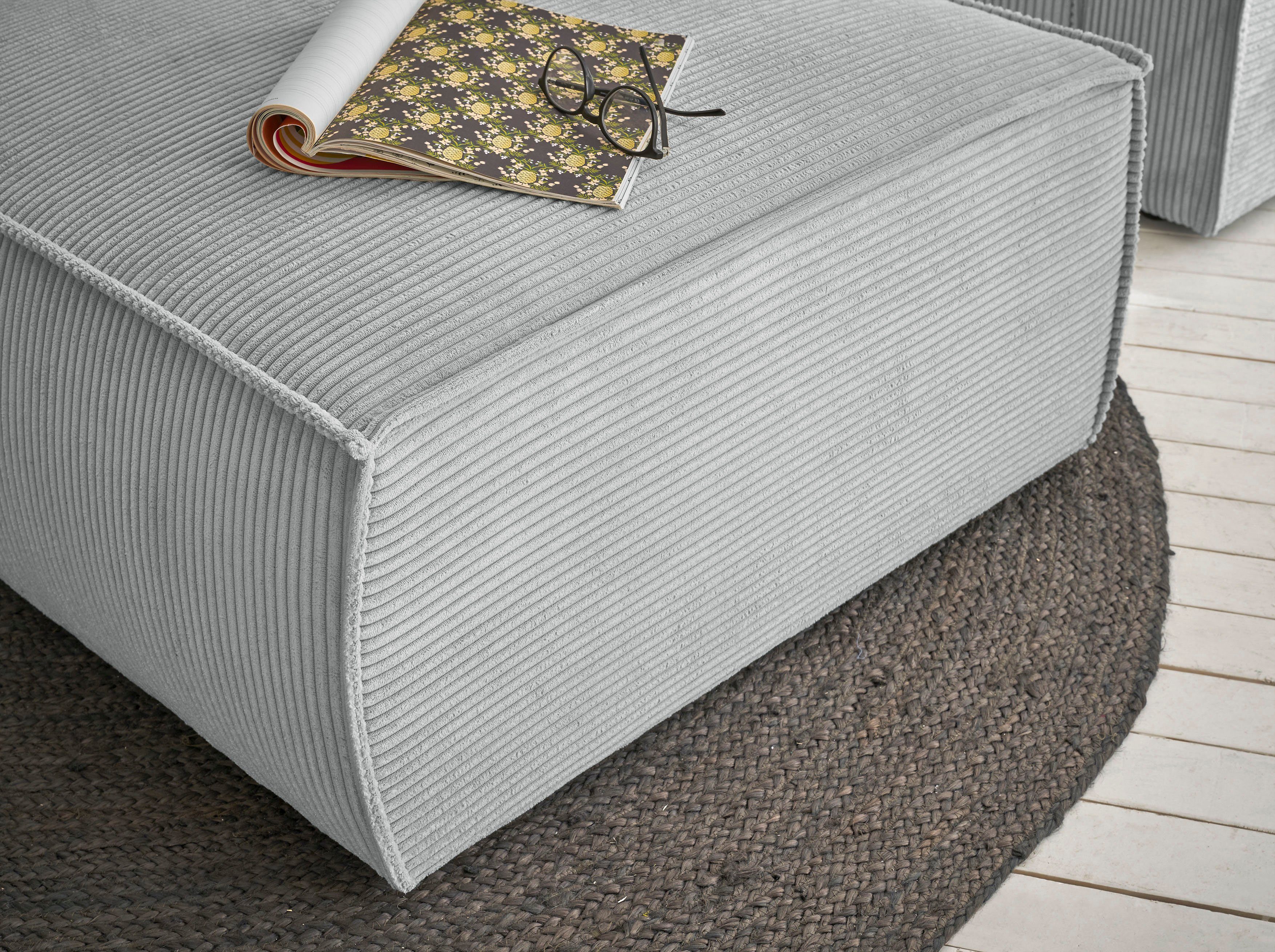 Home affaire Hocker Sherwood Vierkante poef/voetenbank, ideale als aanvulling op de "SHERWOOD" love seat