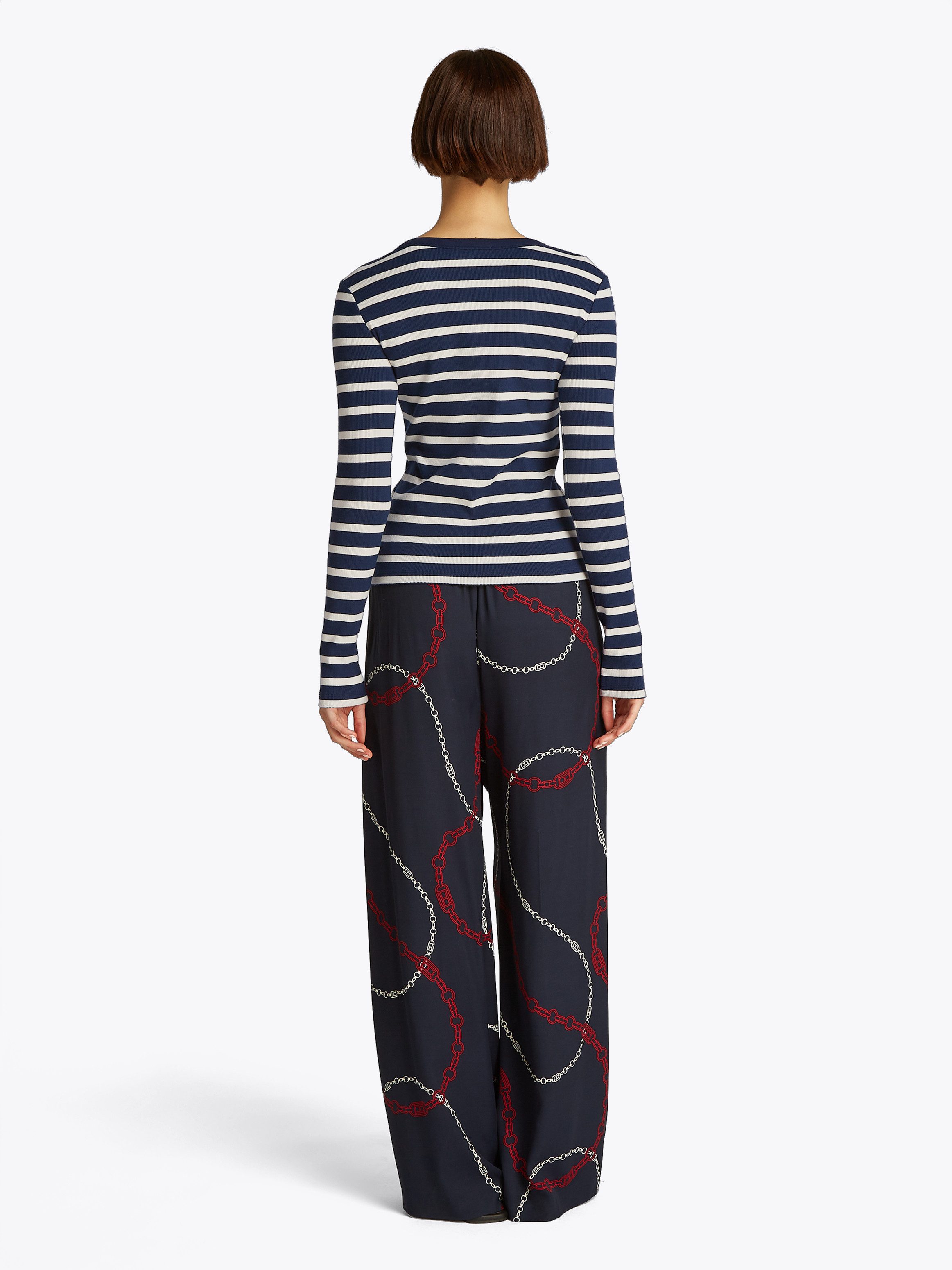 Tommy Hilfiger Shirt met lange mouwen SLIM HENLEY GB SCOOP-NK LS met ribstructuur, met metalen label