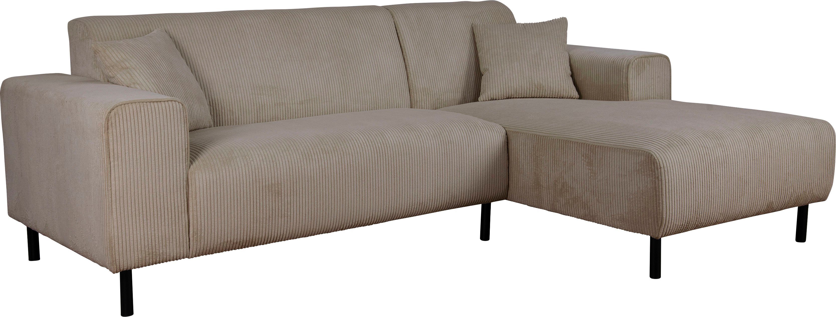 Home affaire Hoekbank ARROS L-vorm met golfondersteuning, afmetingen B/D/H: 235/163/81 cm incl. sierkussens, met recamiere rechts/links bestelbaar, ook in cord