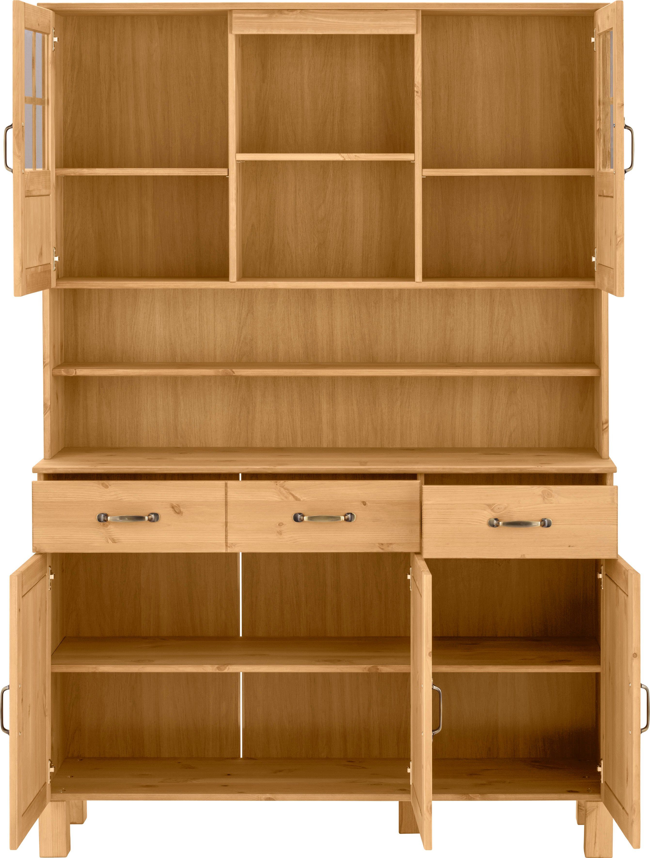Home affaire Keukenbuffet Alby Breedte 125 cm, 2 glasdeuren, 2 laden
