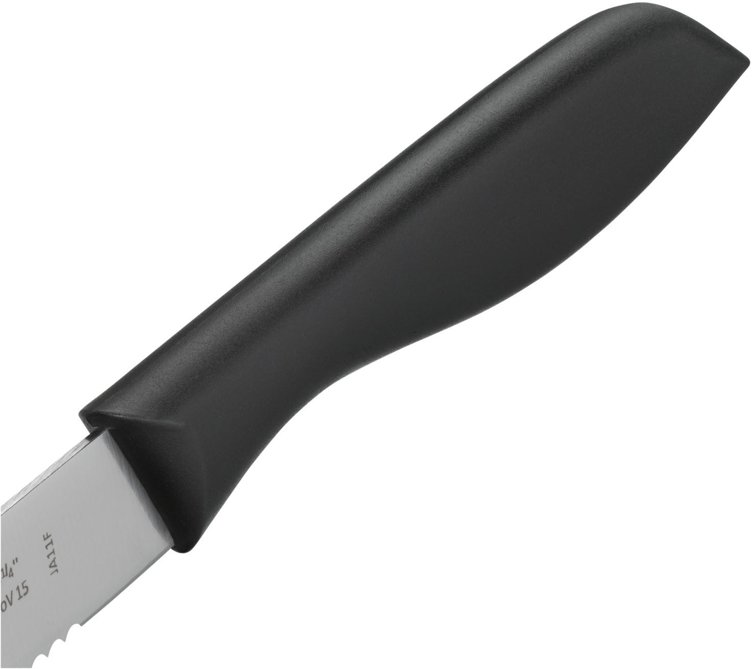 WMF Bestekset Vespermesser schwarz, Klinge mit Wellenschliff aus Spezialklingenstahl ideaal voor tussendoortje, speciaal messenstaal, set van 6 (set, 6-delig)