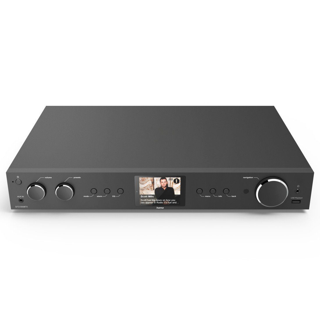 Hama Tuner HiFi tuner FM,DAB DAB+, internet radio, Bluetooth ontvanger & zender met timer, wekfunctie, kleurendisplay, spotify en amazon music luisteren