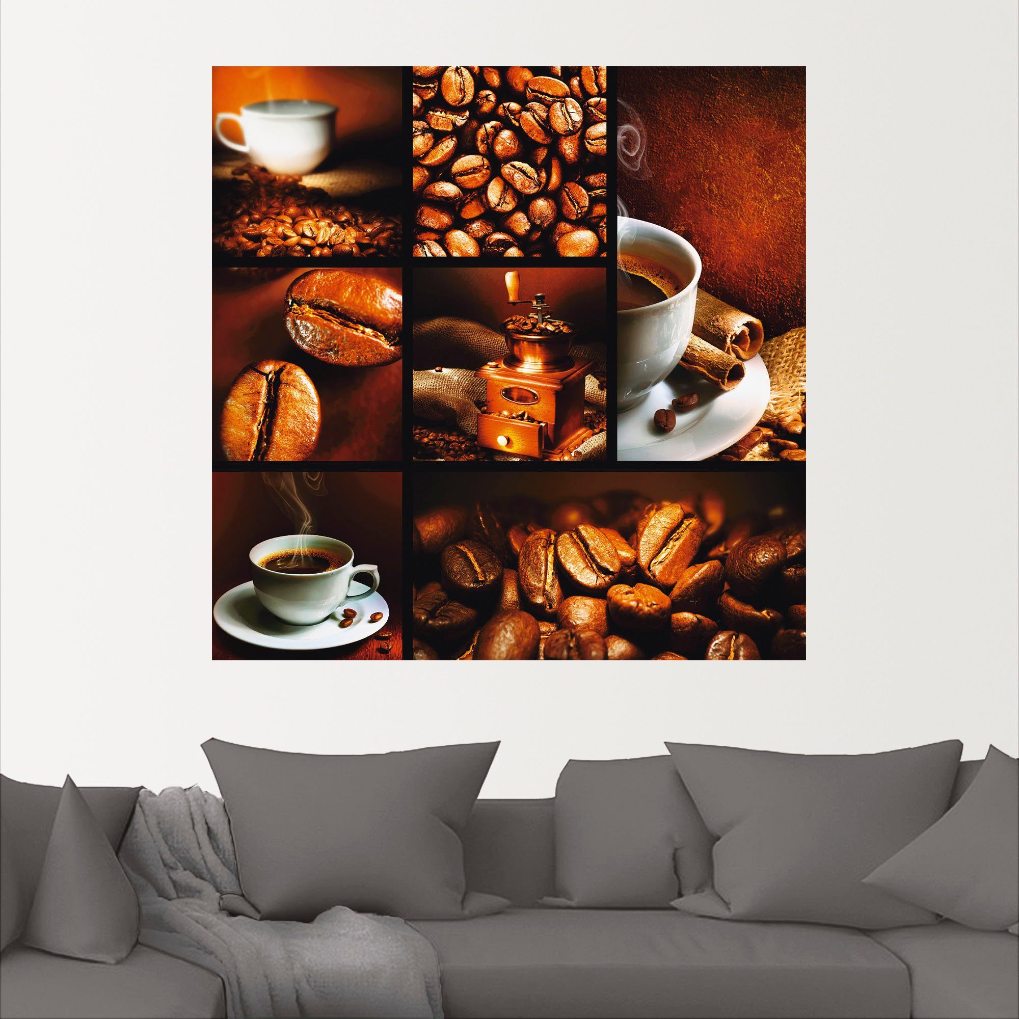 Artland Artprint Koffie collage als artprint op linnen, poster, muursticker in verschillende maten
