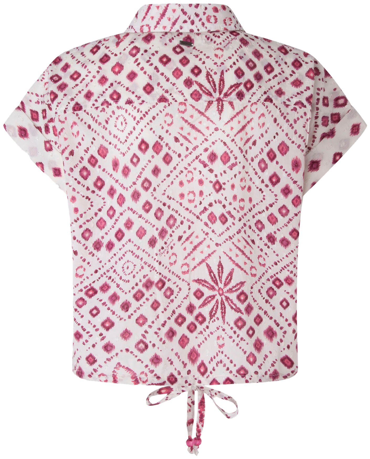 Pepe Jeans Blouse met korte mouwen Dulce in kastige vorm met alloverprint