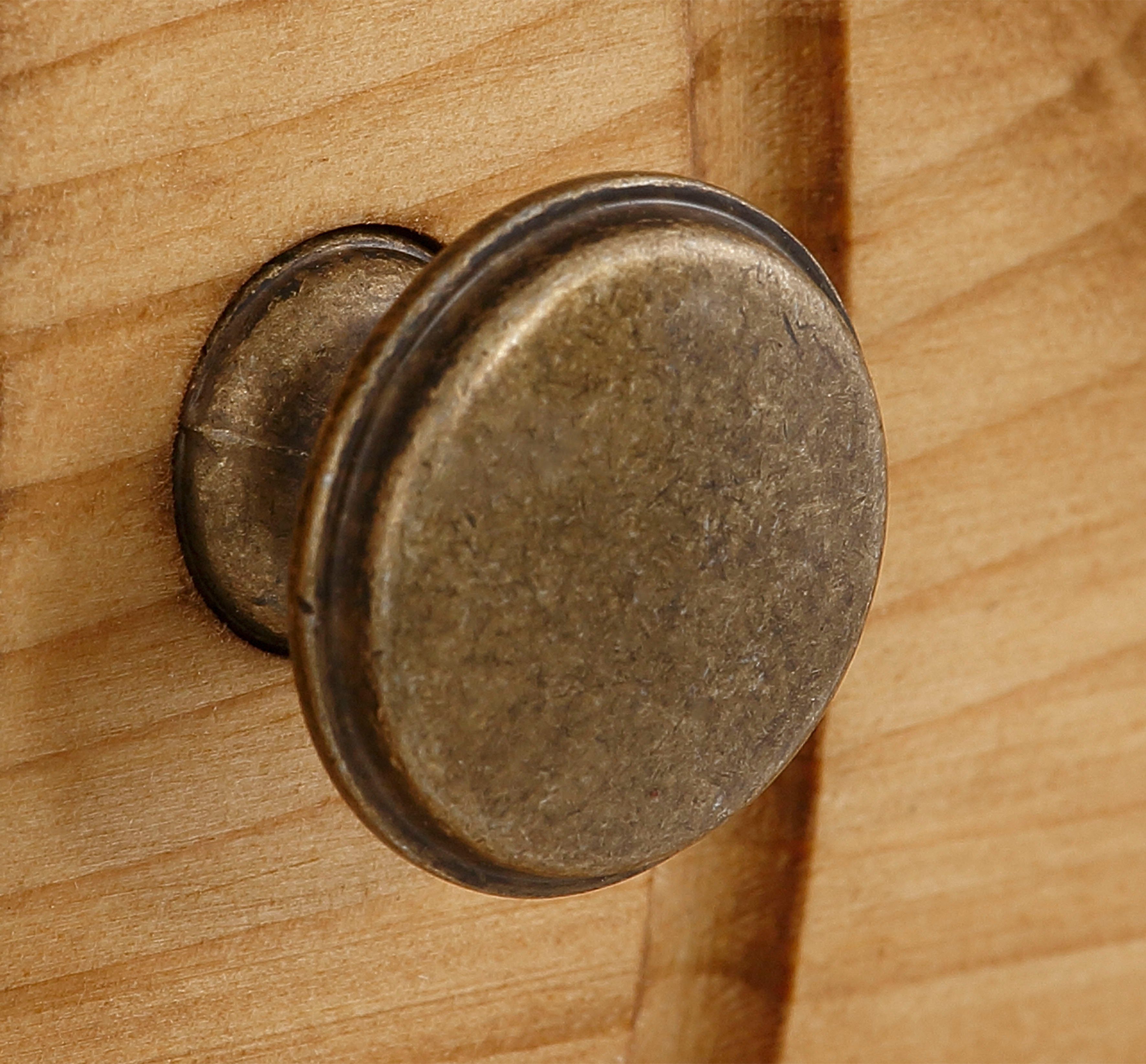Home affaire Vitrinekast Teresa met 2 glazen deuren en 2 lades, hoogte 120 cm, van massief hout