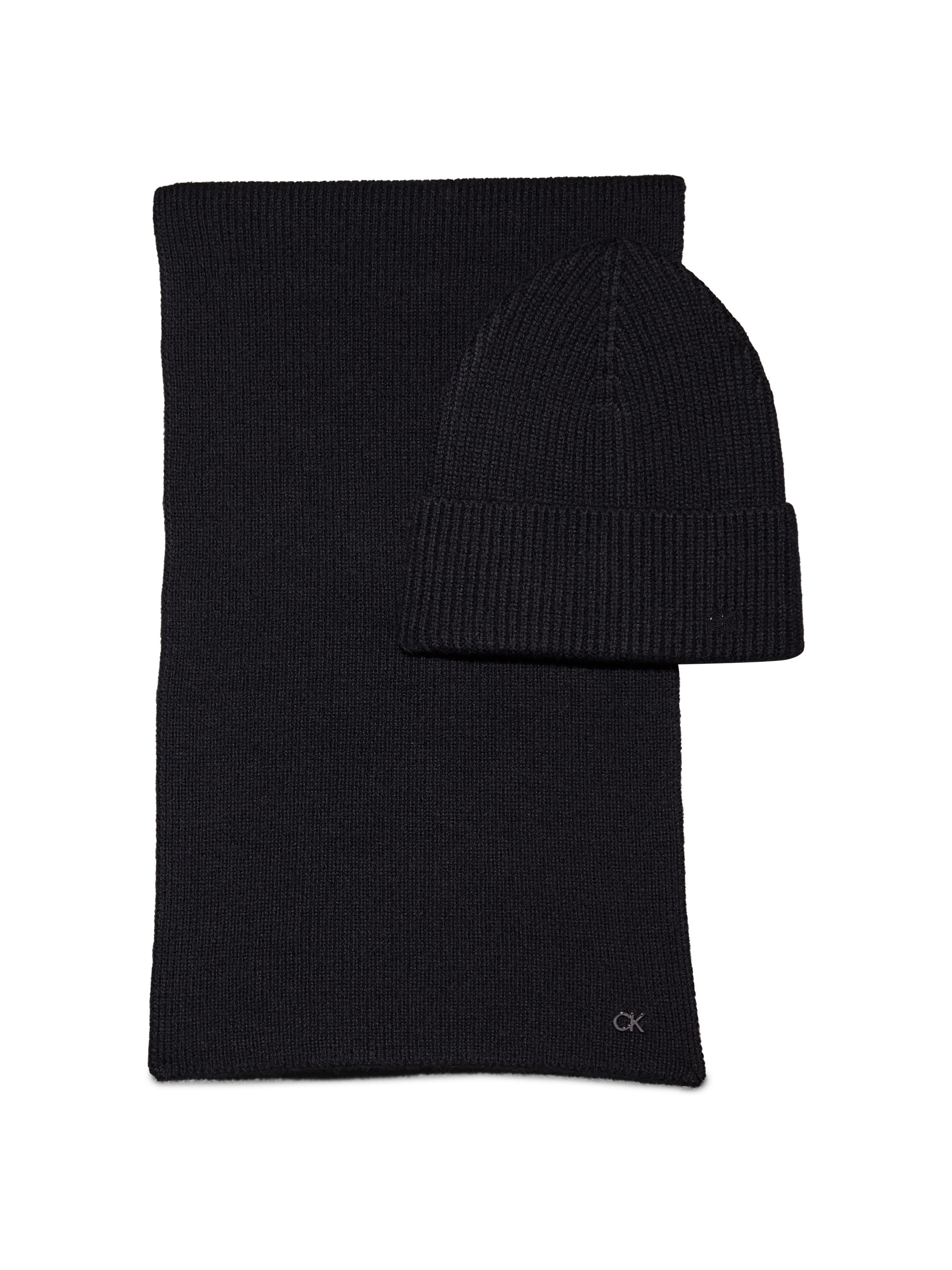 Calvin Klein Gebreide muts CK METAL CHUNKY BEANIE & SCARF (set)