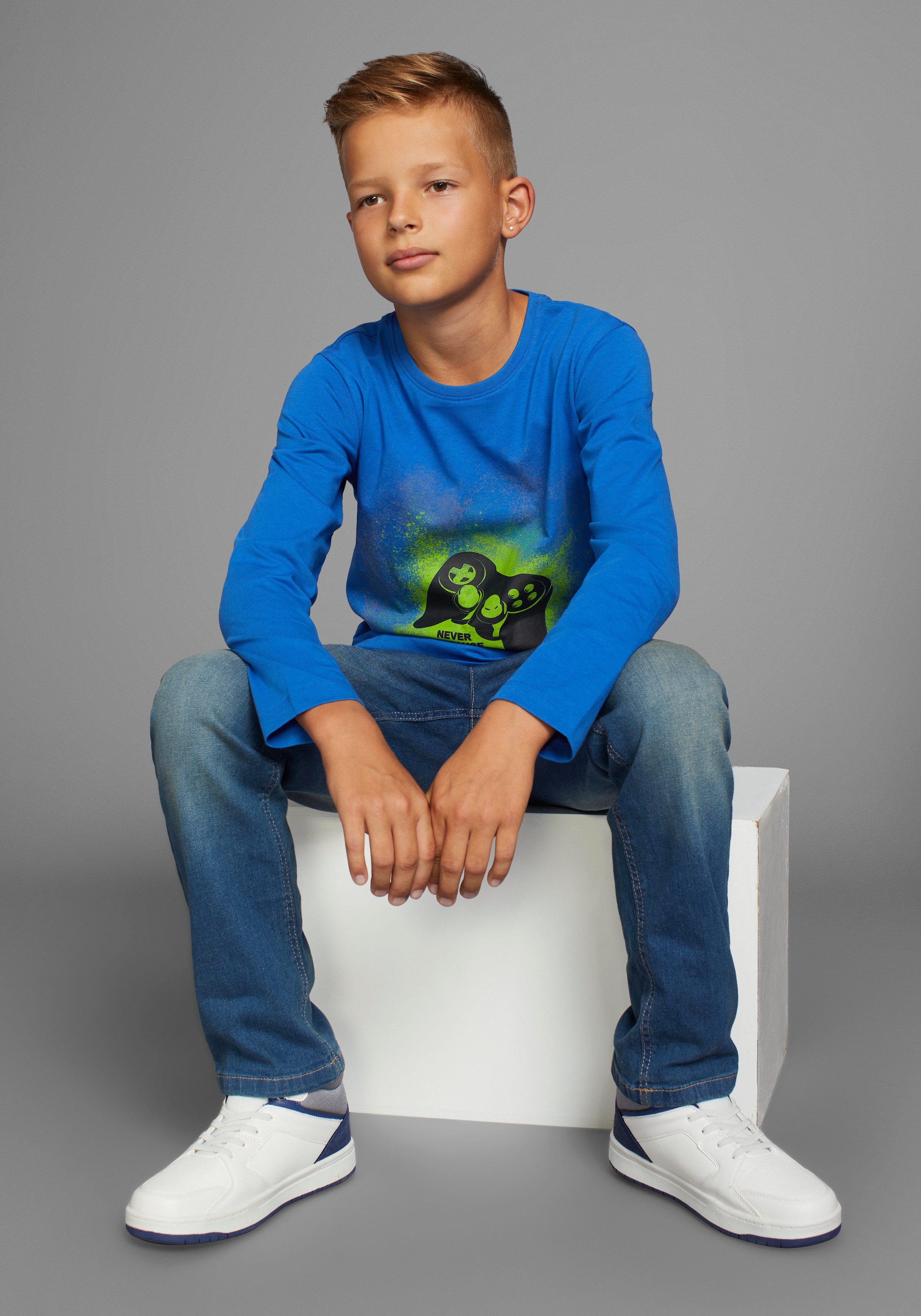 KIDSWORLD Shirt met lange mouwen Gamer Langarm, basic pasvorm, met trendy opdruk