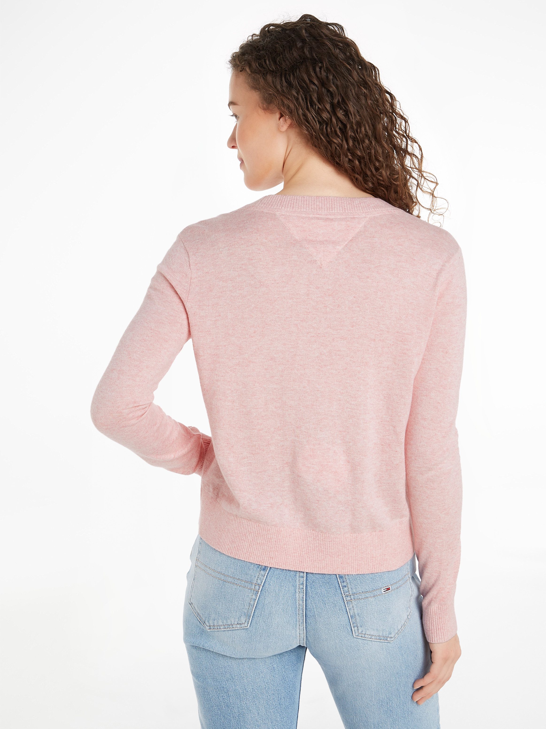 TOMMY JEANS Gebreide trui TJW ESSENTIAL VNECK SWEATER EXT
