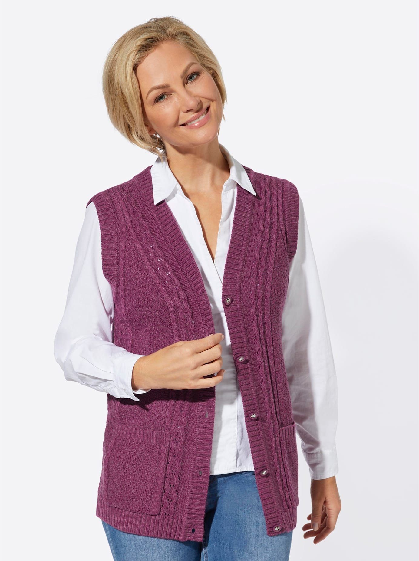 Classic Basics Mouwloos vest dames mouwloze vesten maat 44 roze