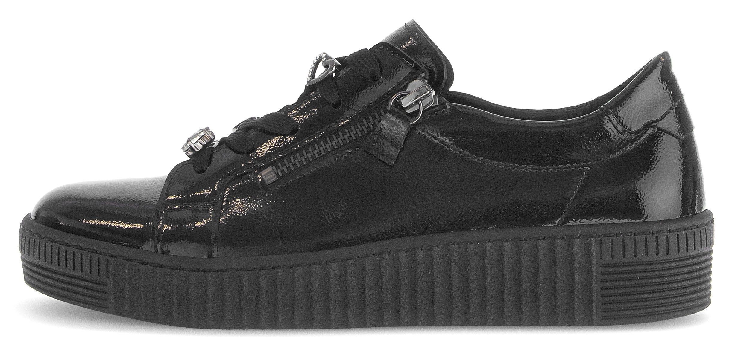 Gabor Plateausneakers , vrijetijdsschoen, halfschoen, veterschoen met edele siermotieven